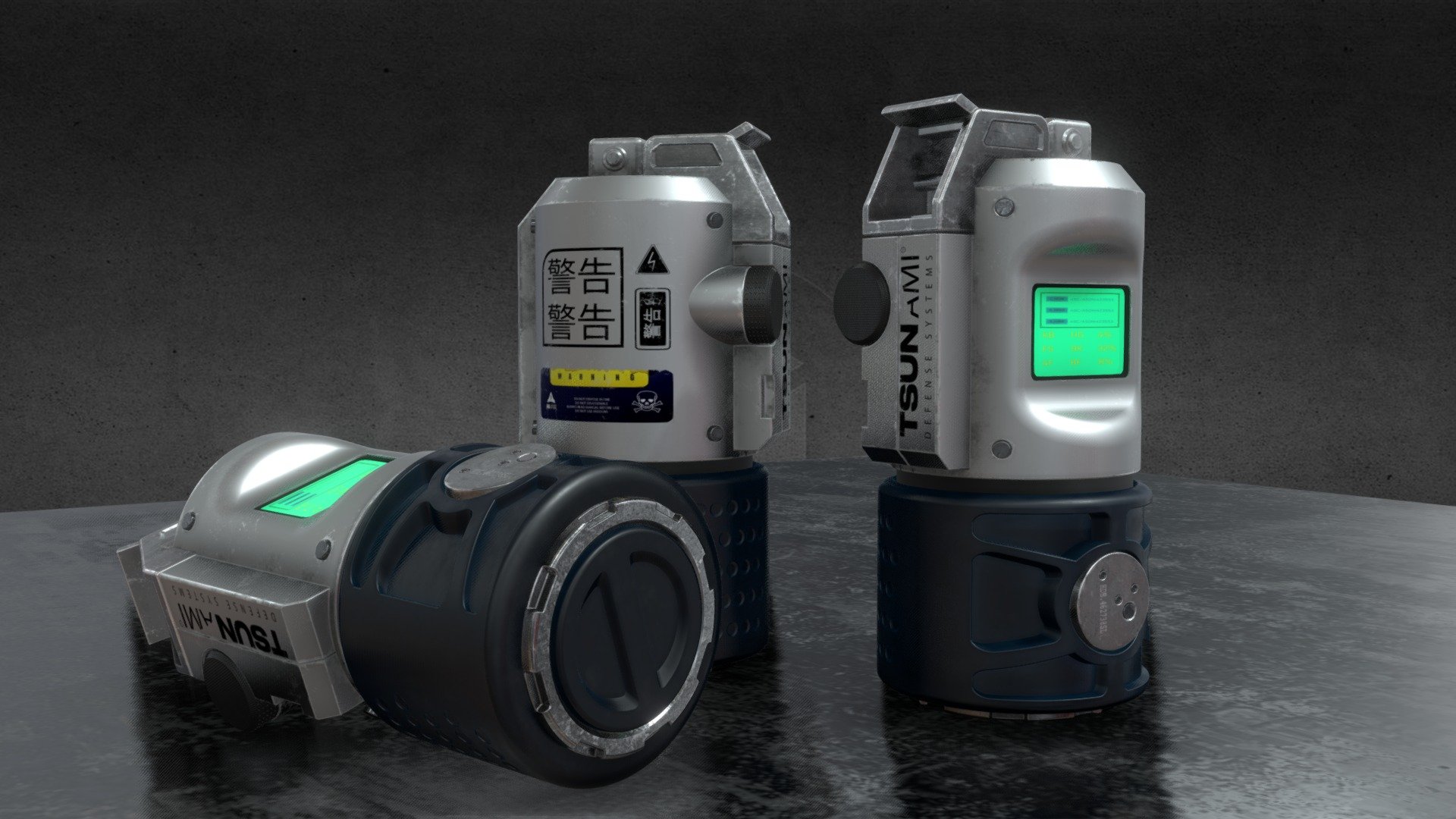 (Free) Cyberpunk EMP Grenade 3D model by NIXO (nixo_design) [2fbfe5e