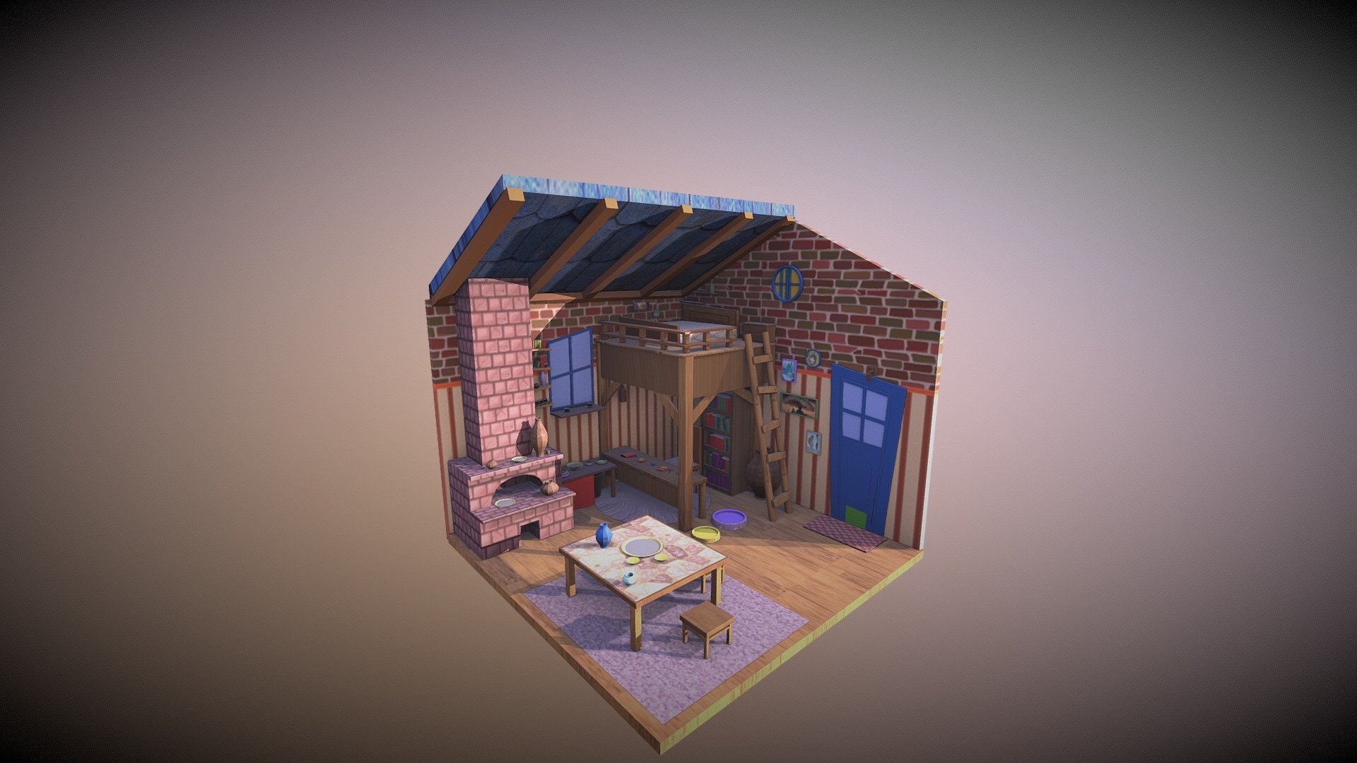 room interior Download Free 3D model by AnumART (iishaa.great room interior Download Free 3D model by AnumART (iishaa.great