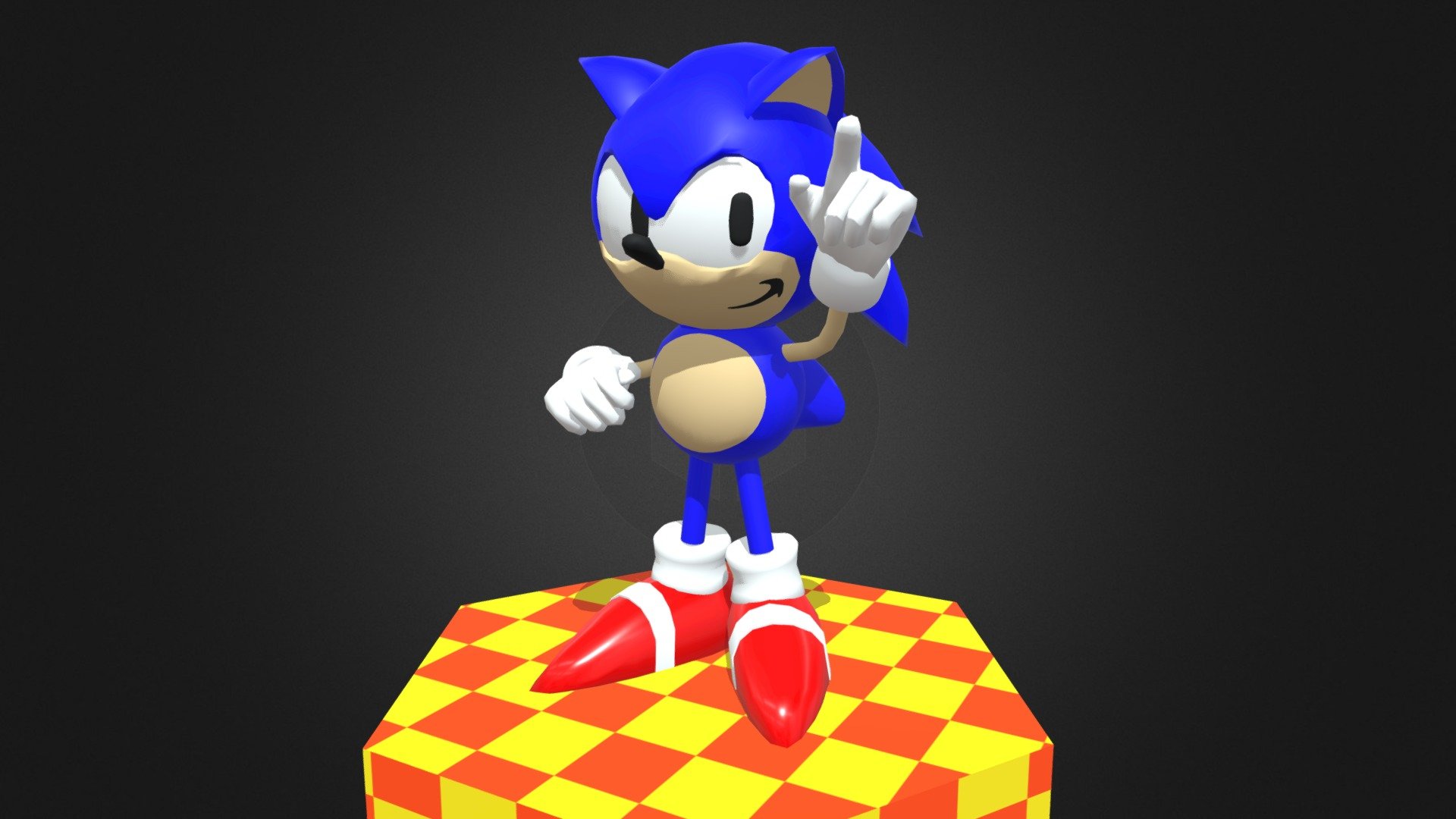 Early 90s Sonic Model Recreation 3d Model By Xinus22 Xinus22