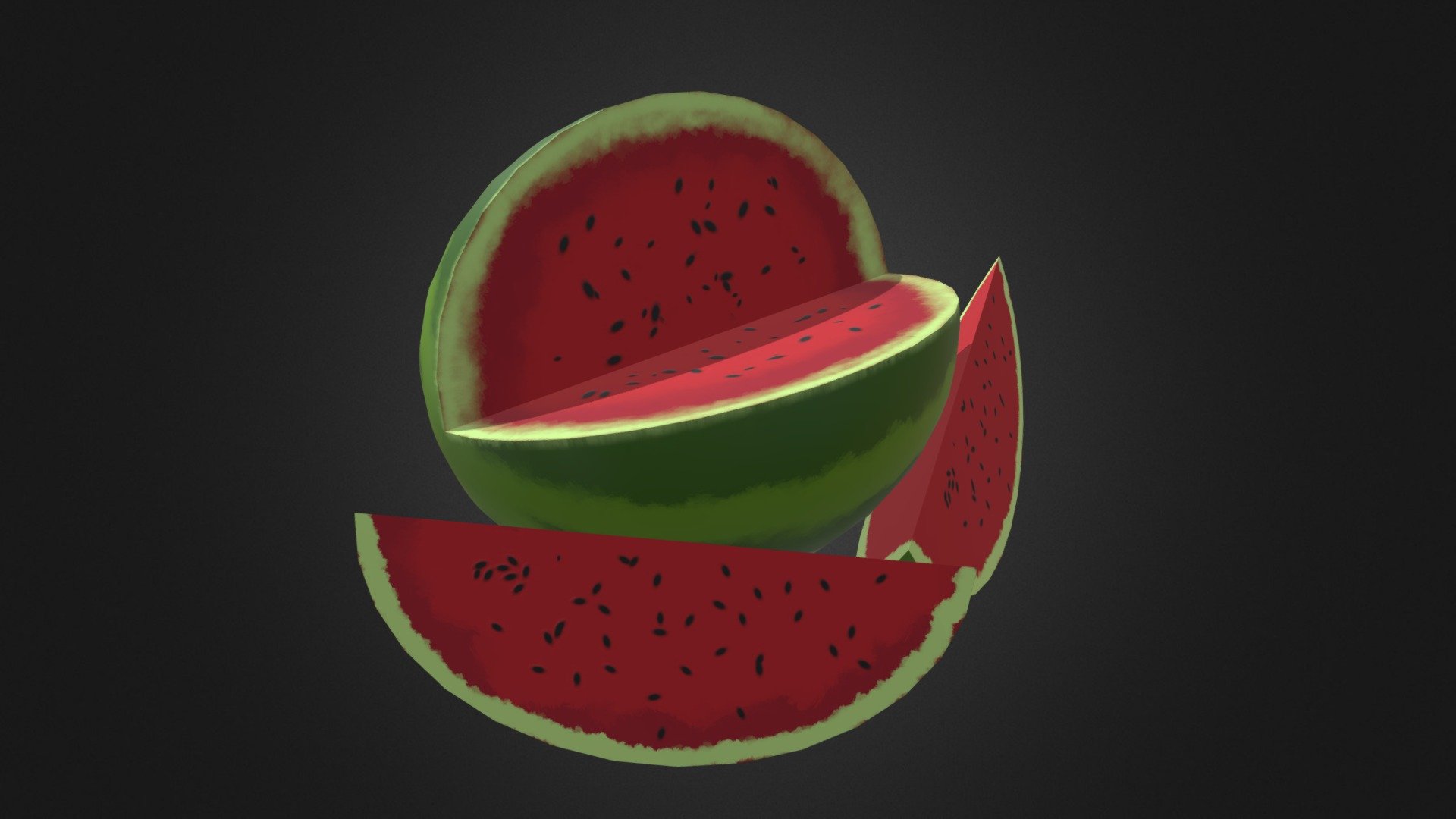 Watermelon 3D model by Onyh [4a6593d] Sketchfab