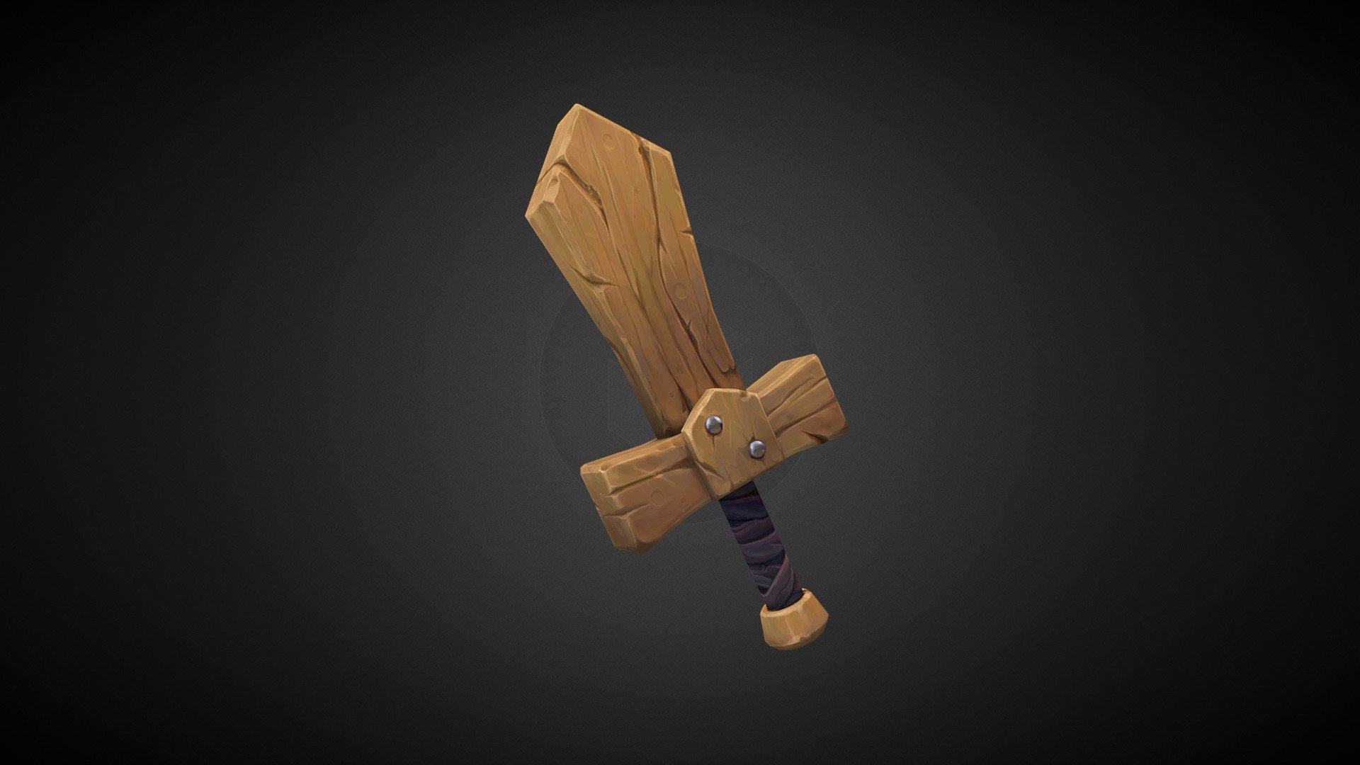 Stylized Wooden Sword Buy Royalty Free 3D model by anastasia_samarska