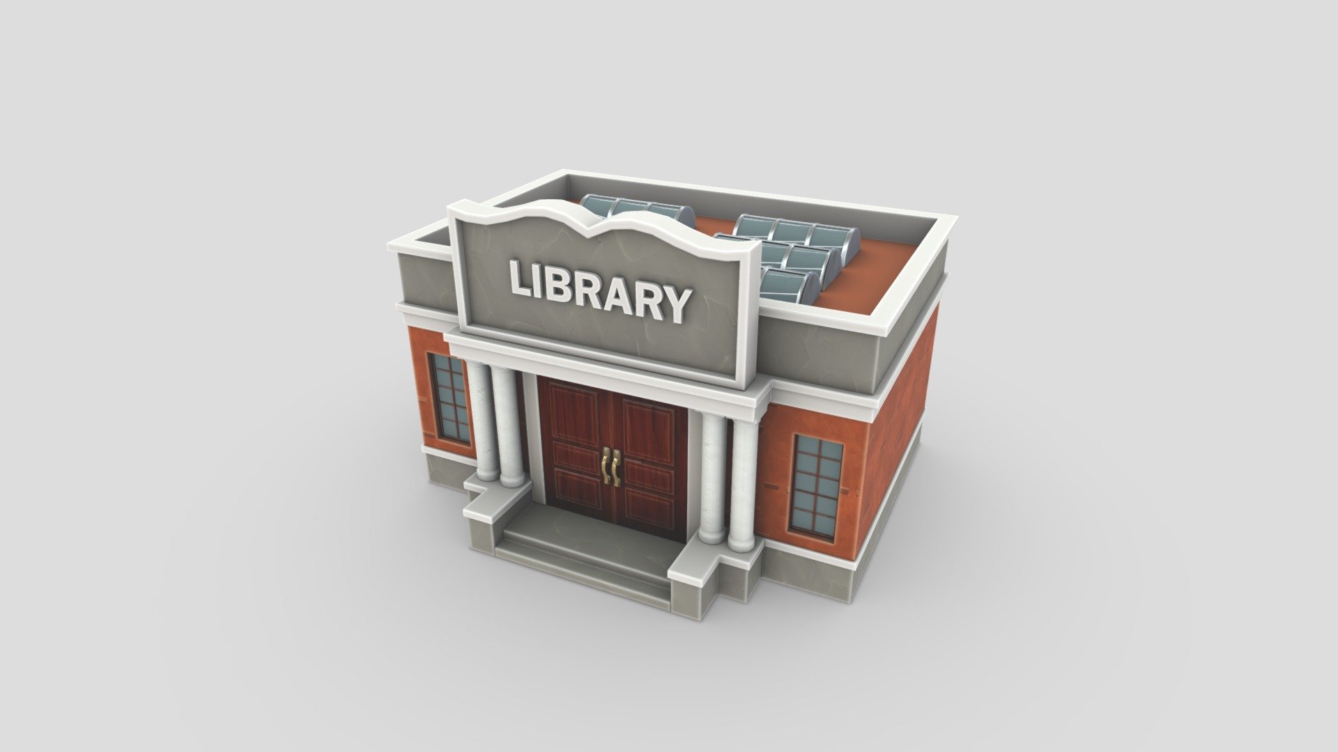 Stylized Library Building Buy Royalty Free 3D model by Alvin Suen