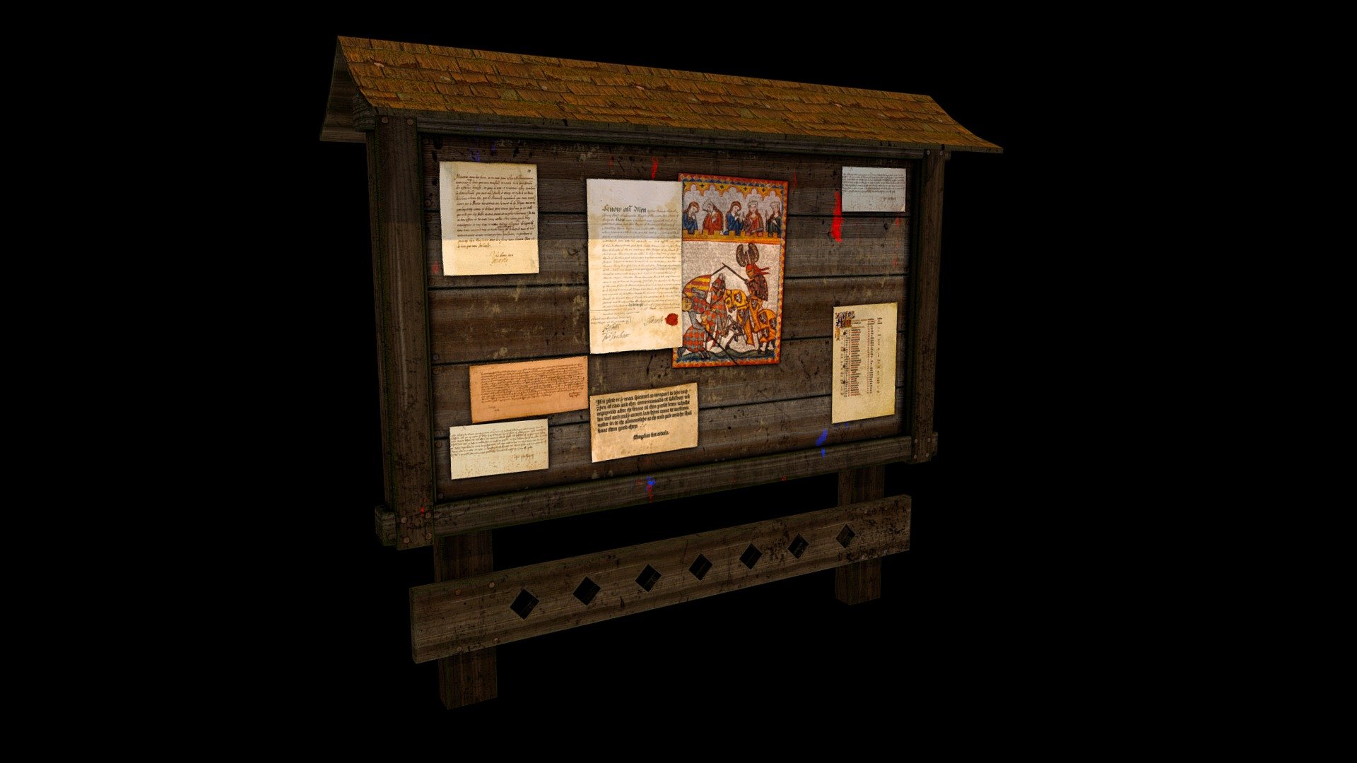 Medieval Notice Board Download Free 3D model by avelium (avelium