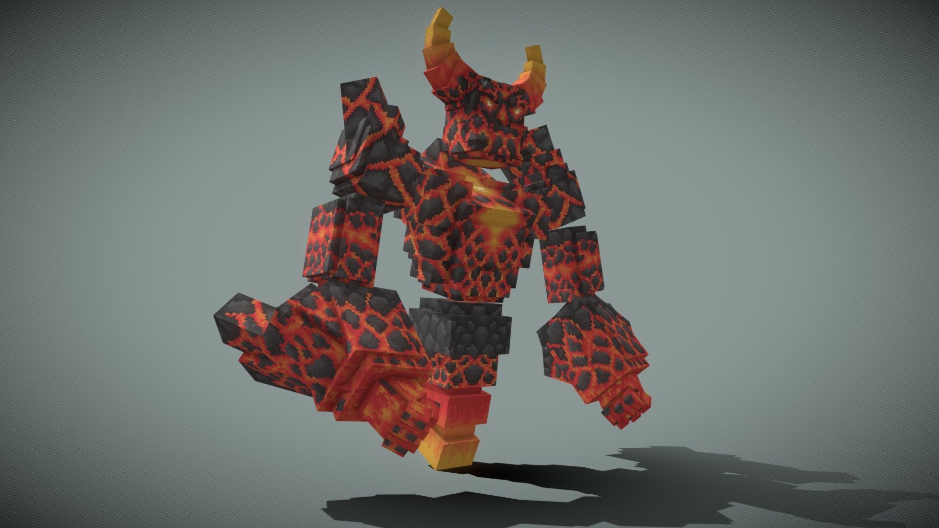 Fire golem 3D model by Mr.Cat (MoneYPE) [6143a4d] Sketchfab