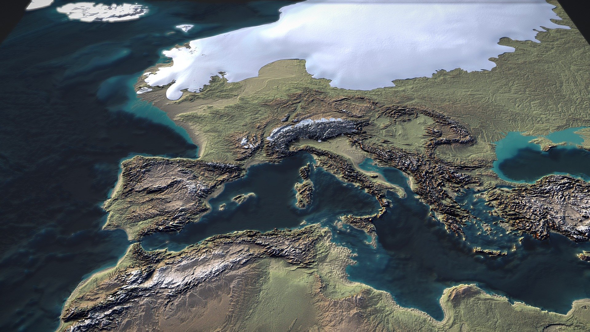 Ice Age Europe 3D Map 3D model by v7x [683b7ac] Sketchfab