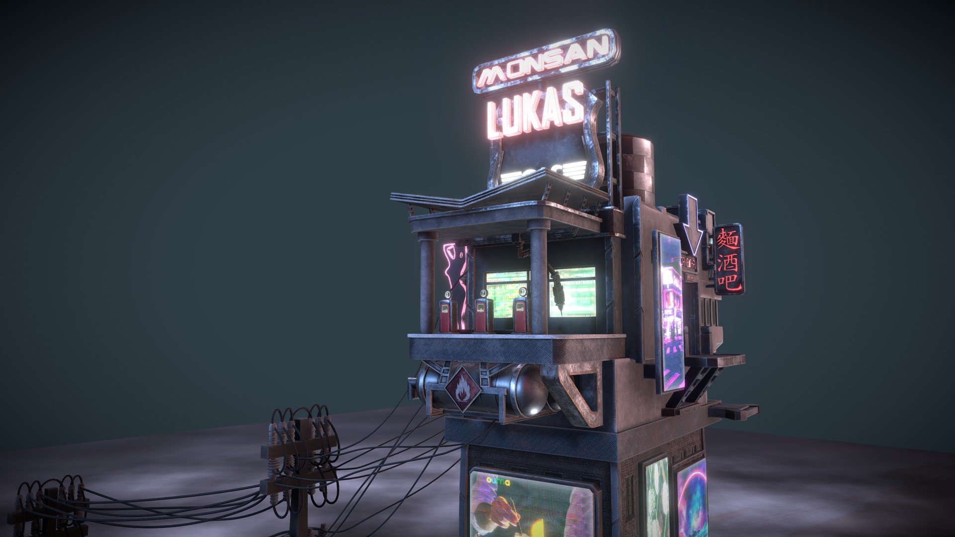 Gas Station Blender Buy Royalty Free 3D model by 3D Tudor (3DTudor