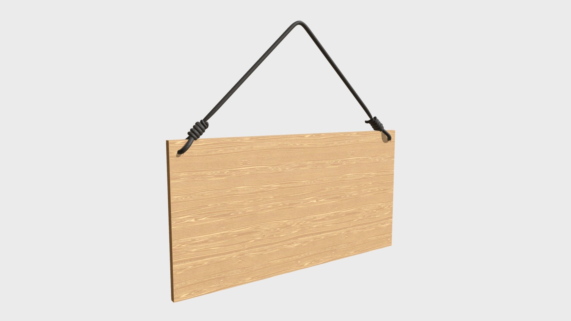 Hanging wooden sign Buy Royalty Free 3D model by