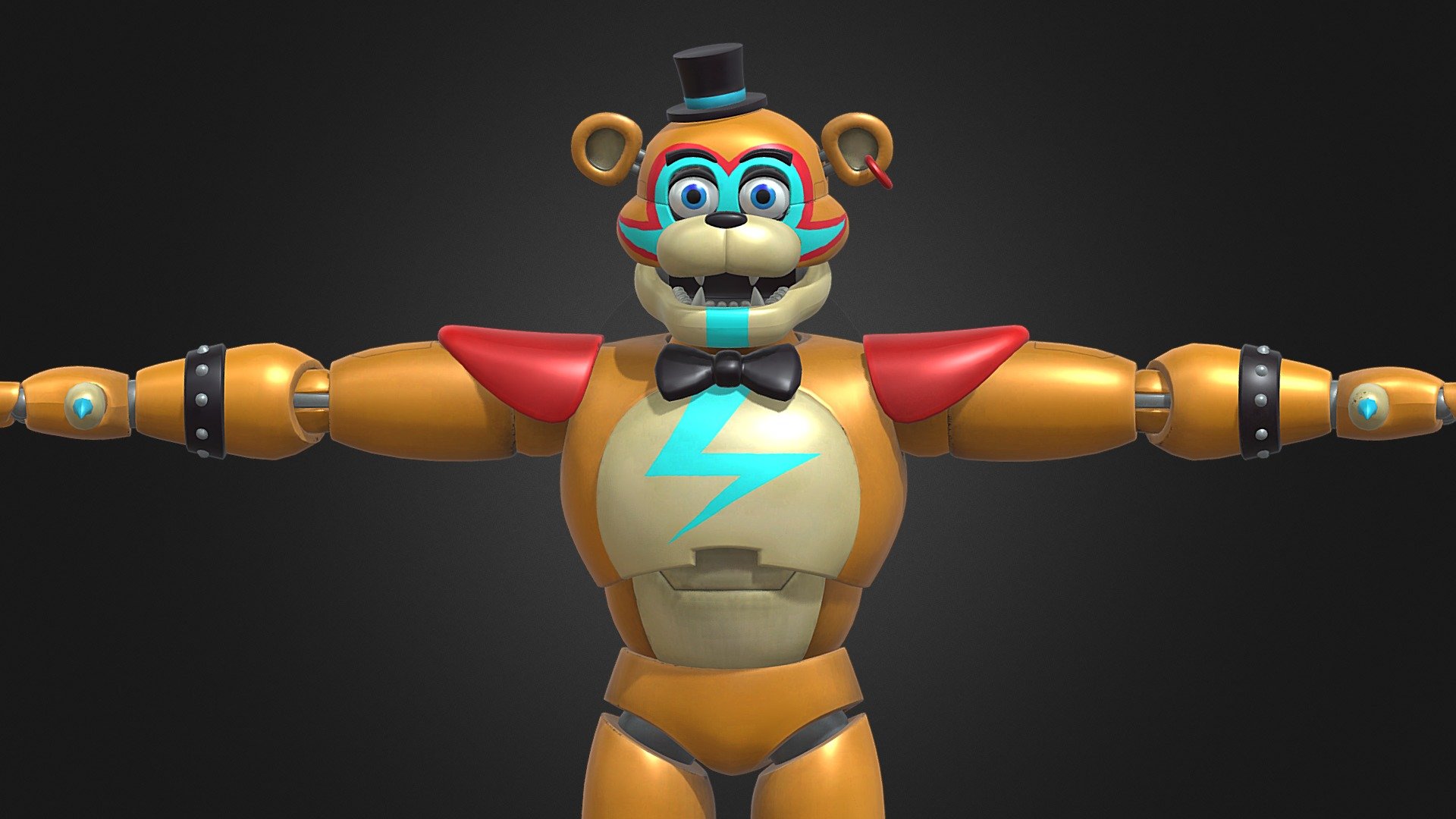 GlamrockFreddy FNaF Security breach Download Free 3D model by