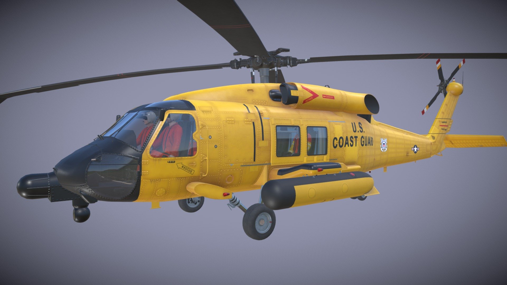 Sikorsky MH60T "Jay Hawk" Complex Animation Buy Royalty Free 3D