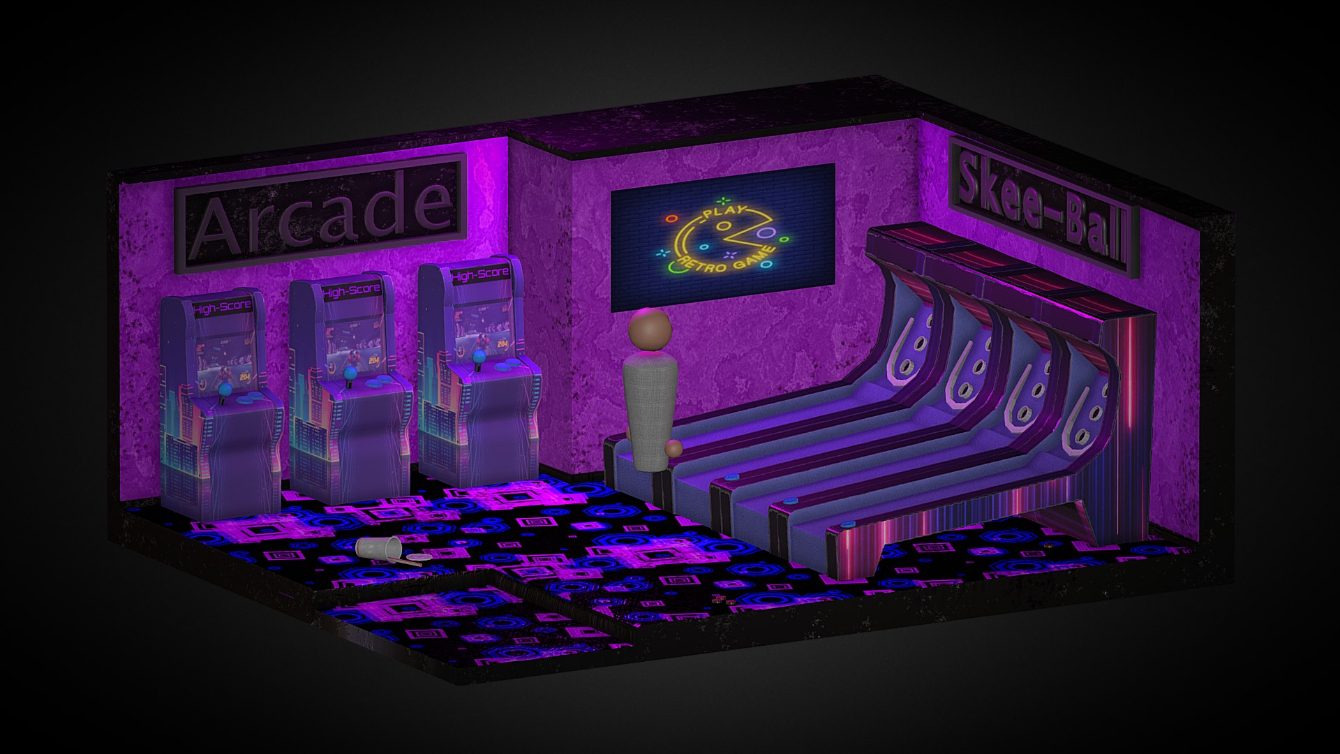 Arcade Diorama 3D model by Sean Agnew (SDAgnew) [8a6f3c3] Sketchfab