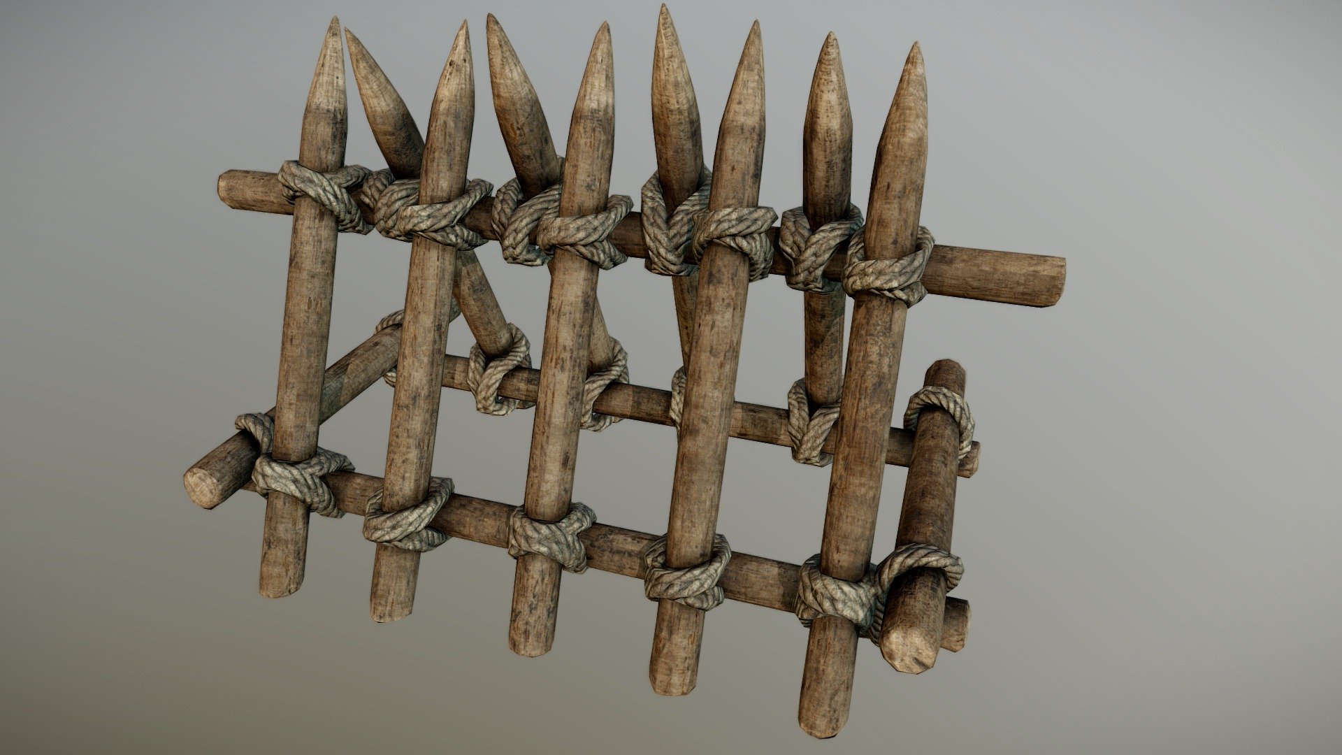 Wooden Barricade Defense PBR Buy Royalty Free 3D model by GamePoly