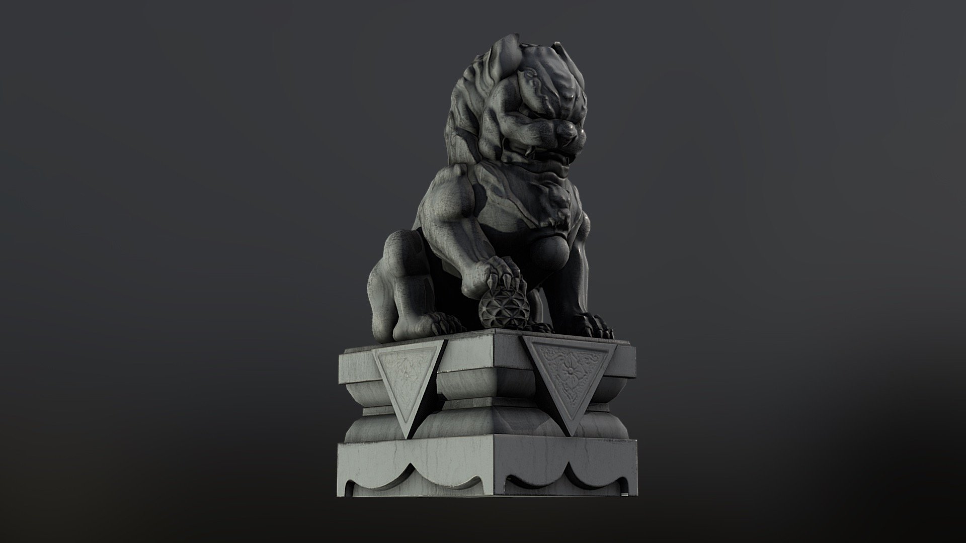 Chinese lion statue Download Free 3D model by pearrabi [8bb5c4f