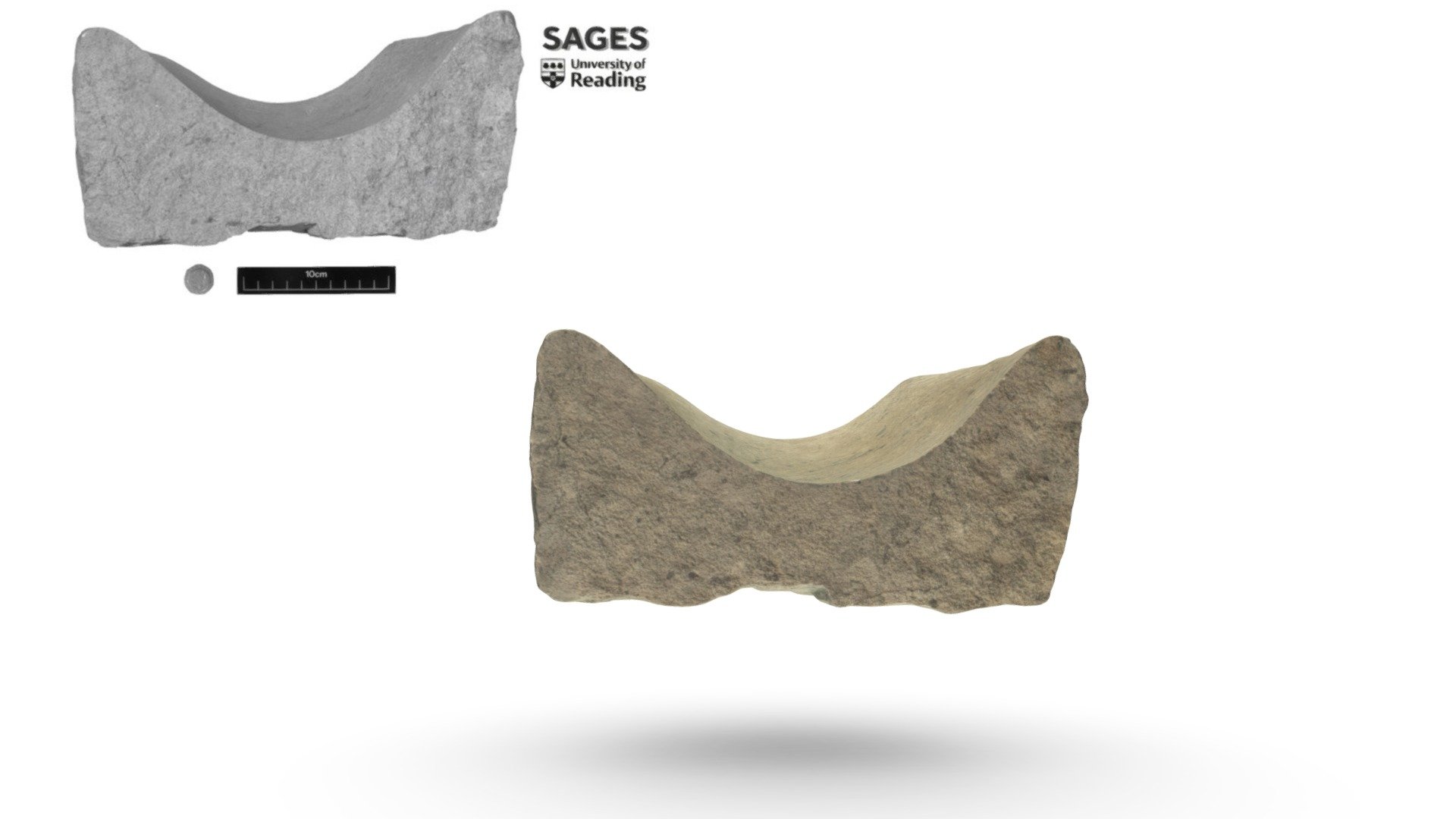 Saddle Quern or Mortar Fragment 3D model by University of Reading