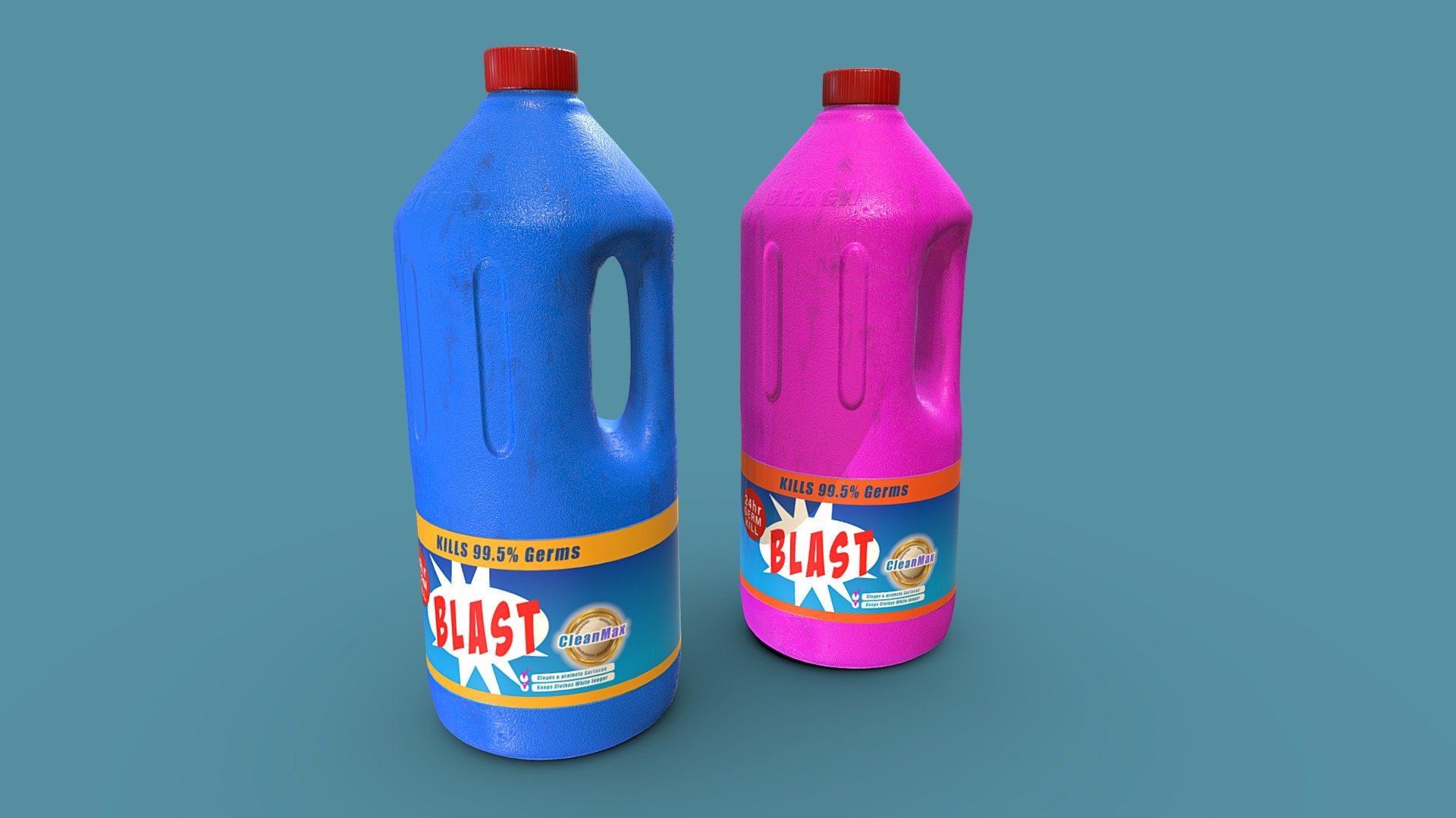 Pair of custom bleach bottles Buy Royalty Free 3D model by Sousinho