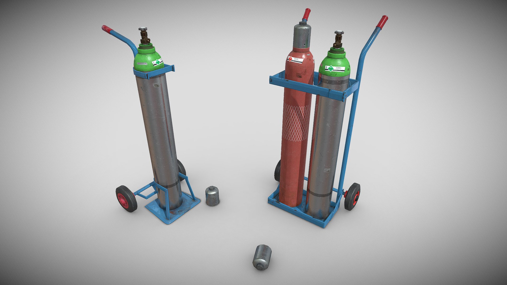 Gas Cylinder Trolleys Buy Royalty Free 3D model by