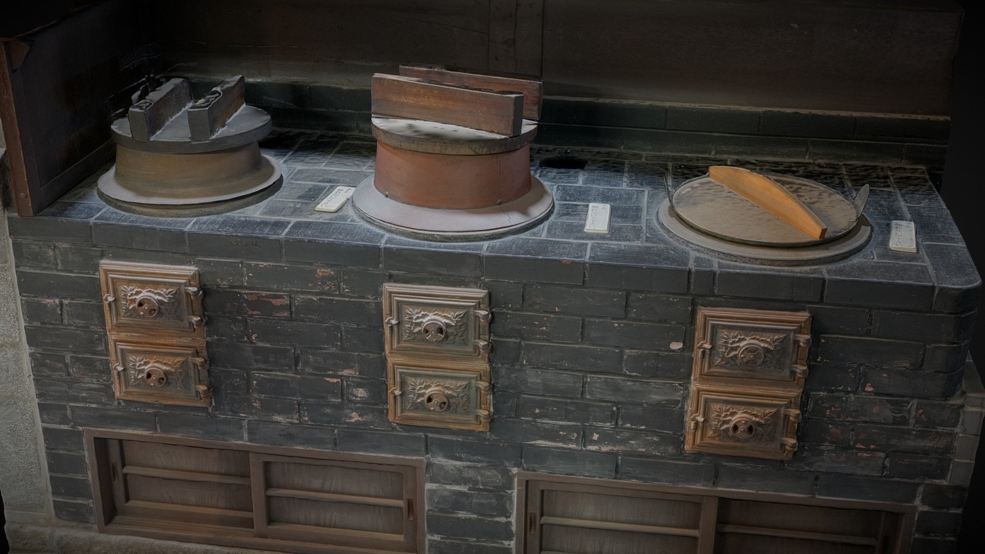 Traditional Japanese kitchen stove 3D model by Yu (FFT_kedar