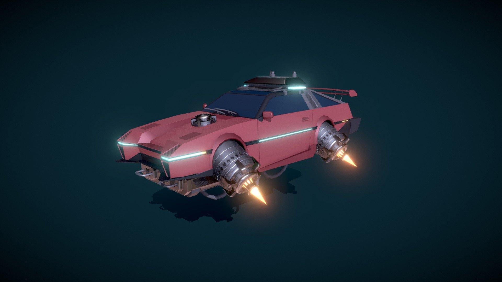 DraftPunk Coursework Cyberpunk Car Download Free 3D model by