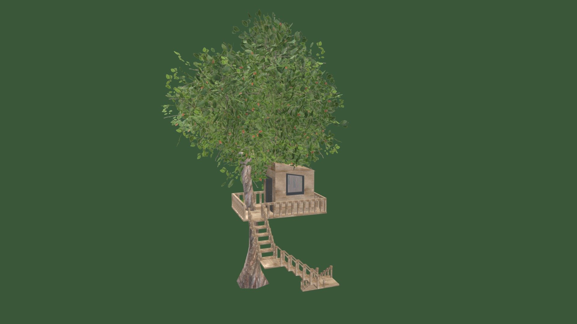 Tree house Lowpoly Buy Royalty Free 3D model by SophieJu [a804e16