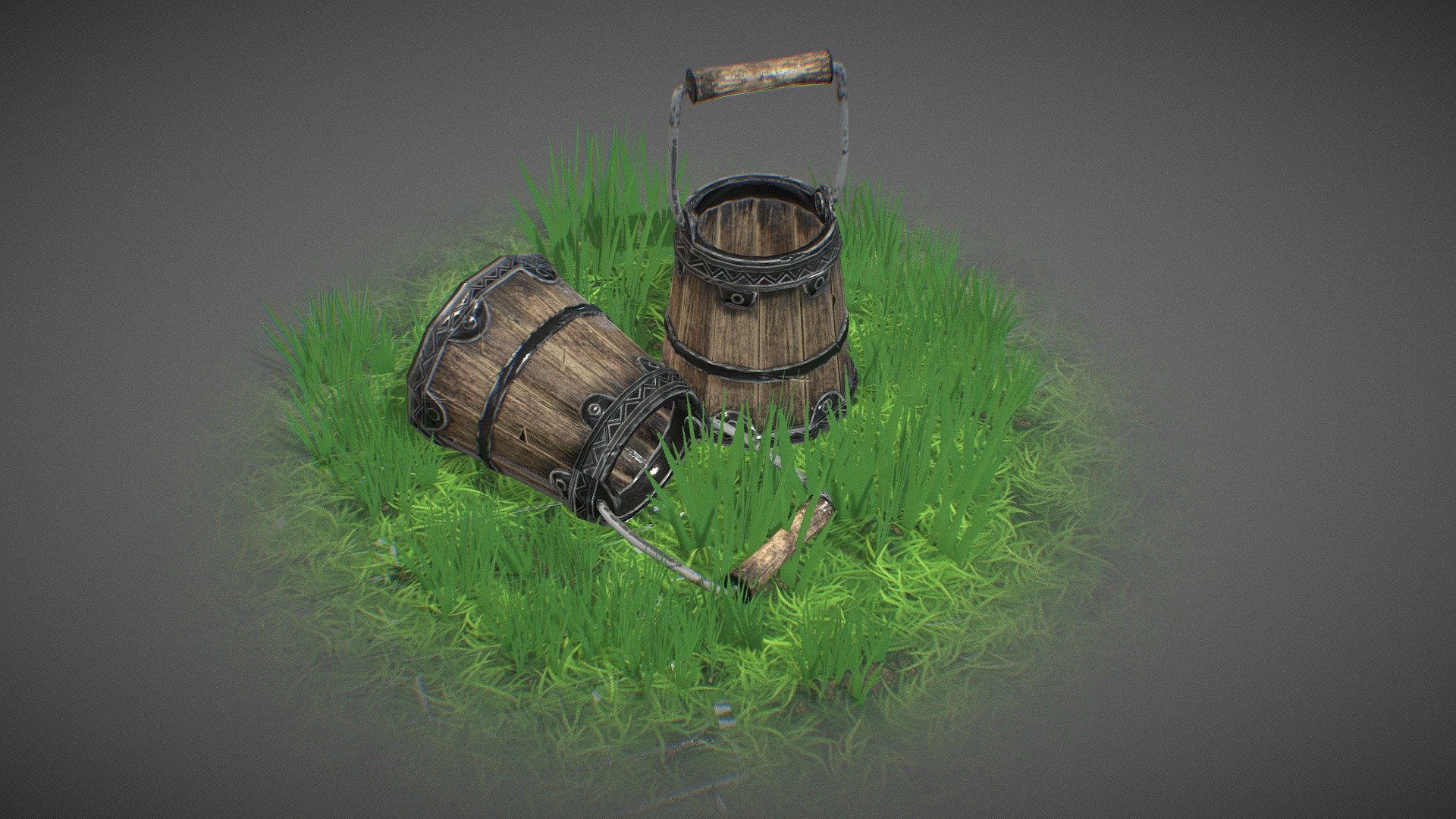 Lowpoly Medieval Wooden Bucket 3D model by scidmaxrow [ab8f0bf] Sketchfab
