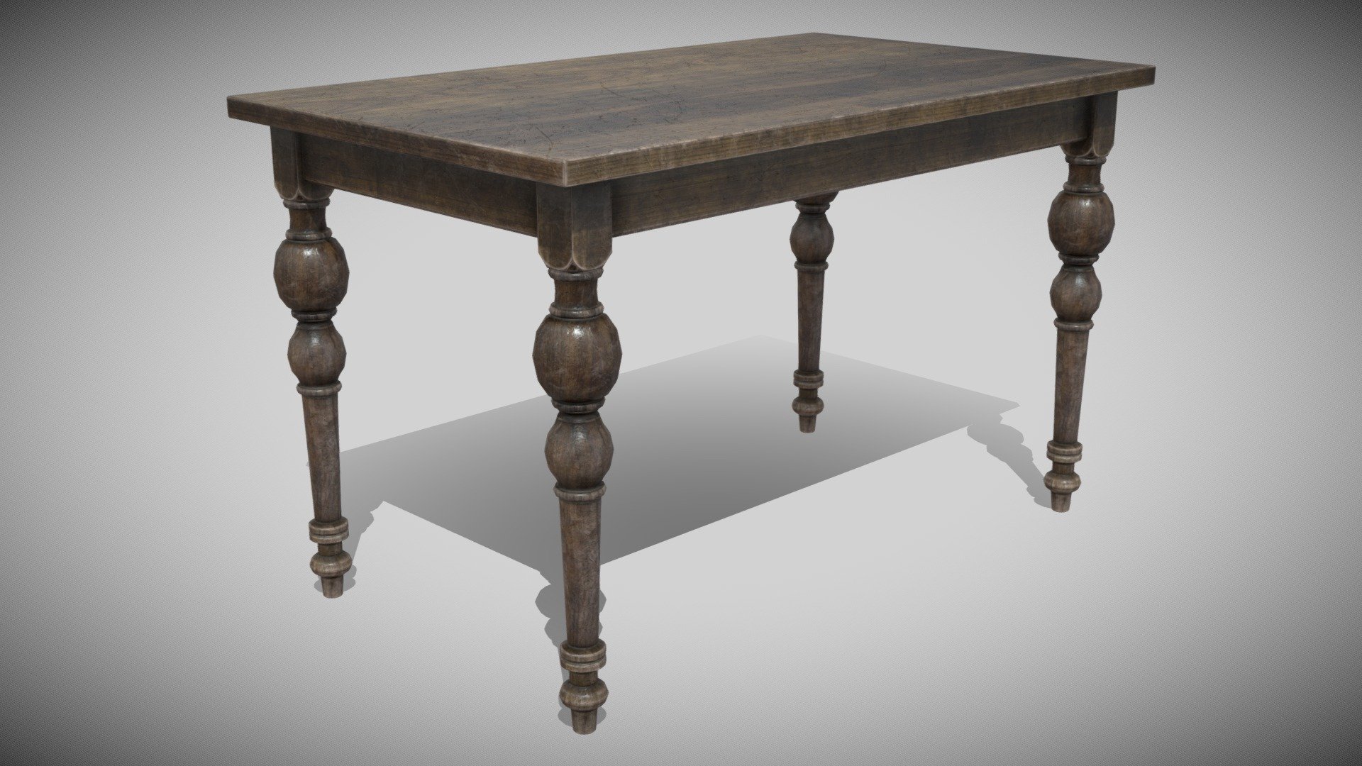 Old wooden table - Download Free 3D model by sergeilihandristov