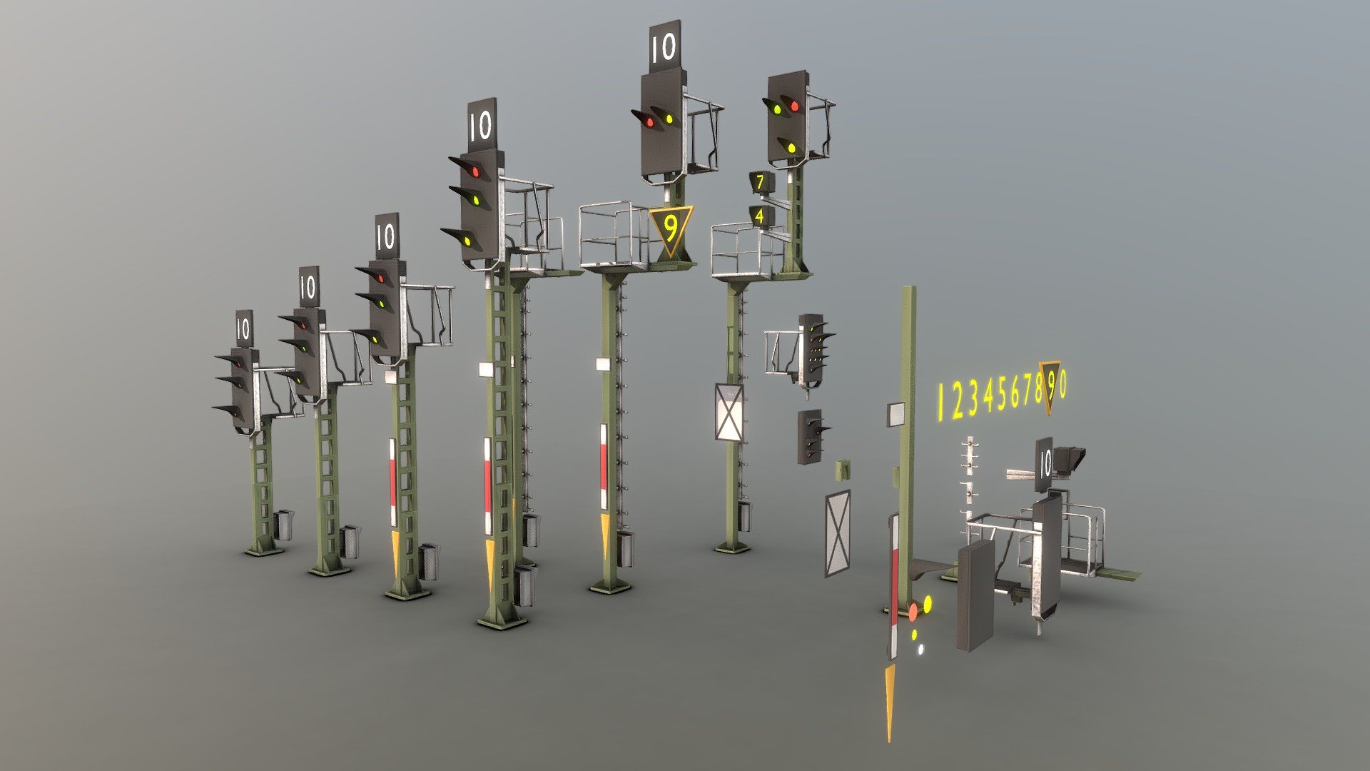 Railway Signals KS (WIP4) (LowPoly) Buy Royalty Free 3D model by