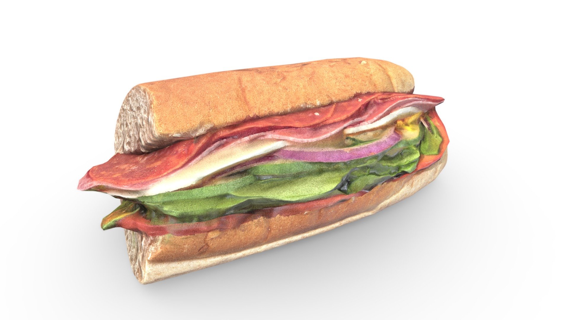 Sub Sandwich (Game Ready / 2K PBR) Download Free 3D model by