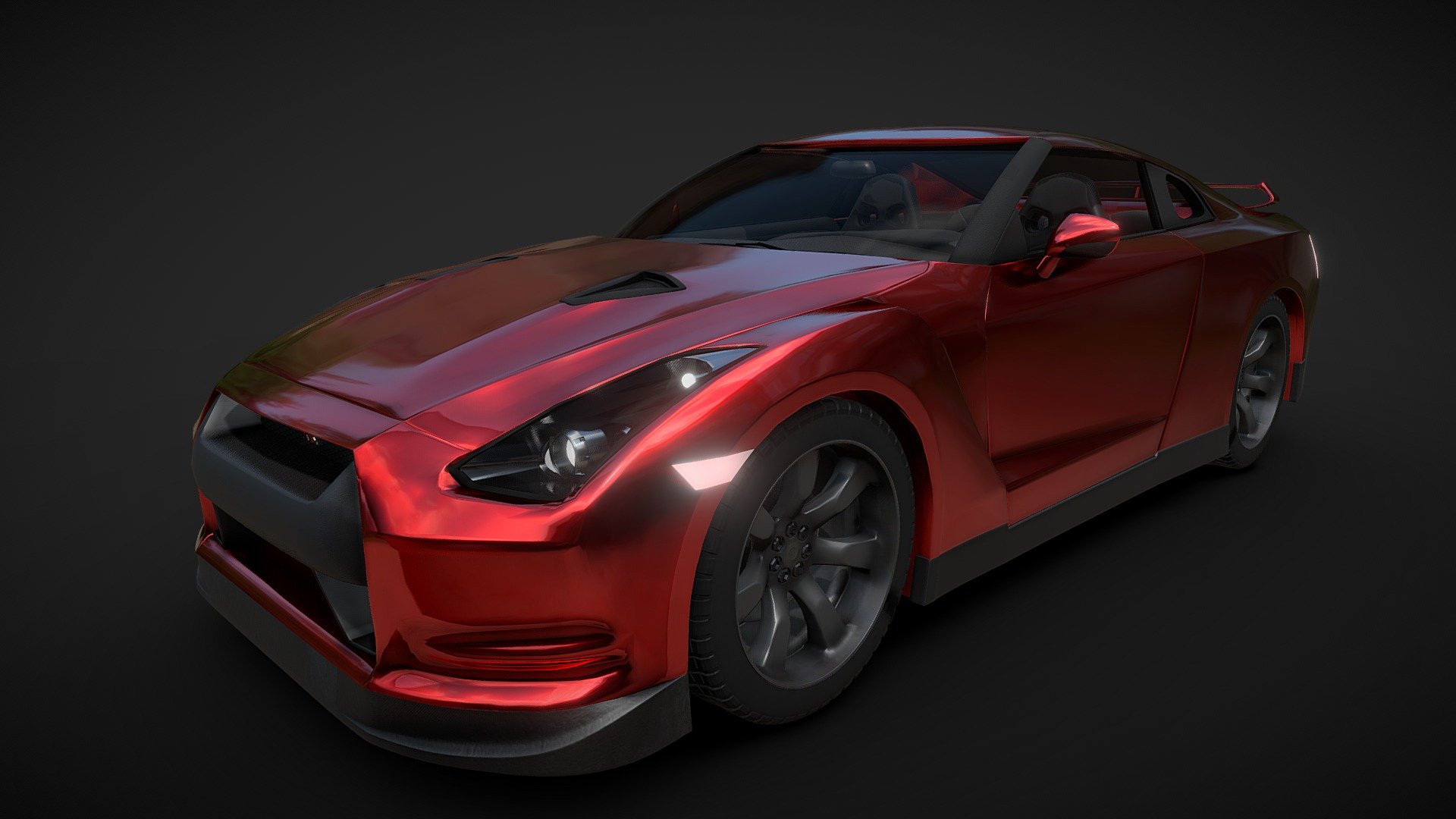 Nissan GTR 2008 red Download Free 3D model by TGRRRR