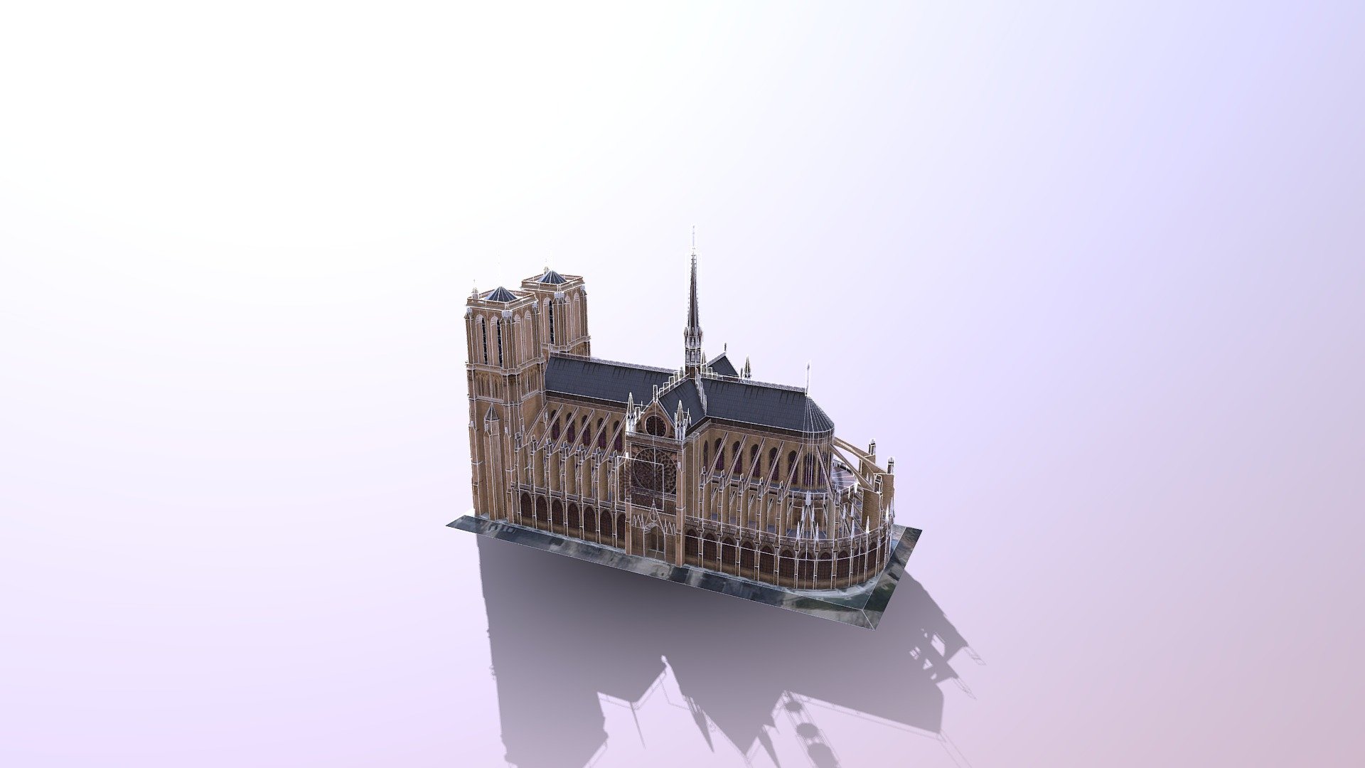 Notre Dame de Paris Download Free 3D model by copybrian [cbe2bbd] Sketchfab