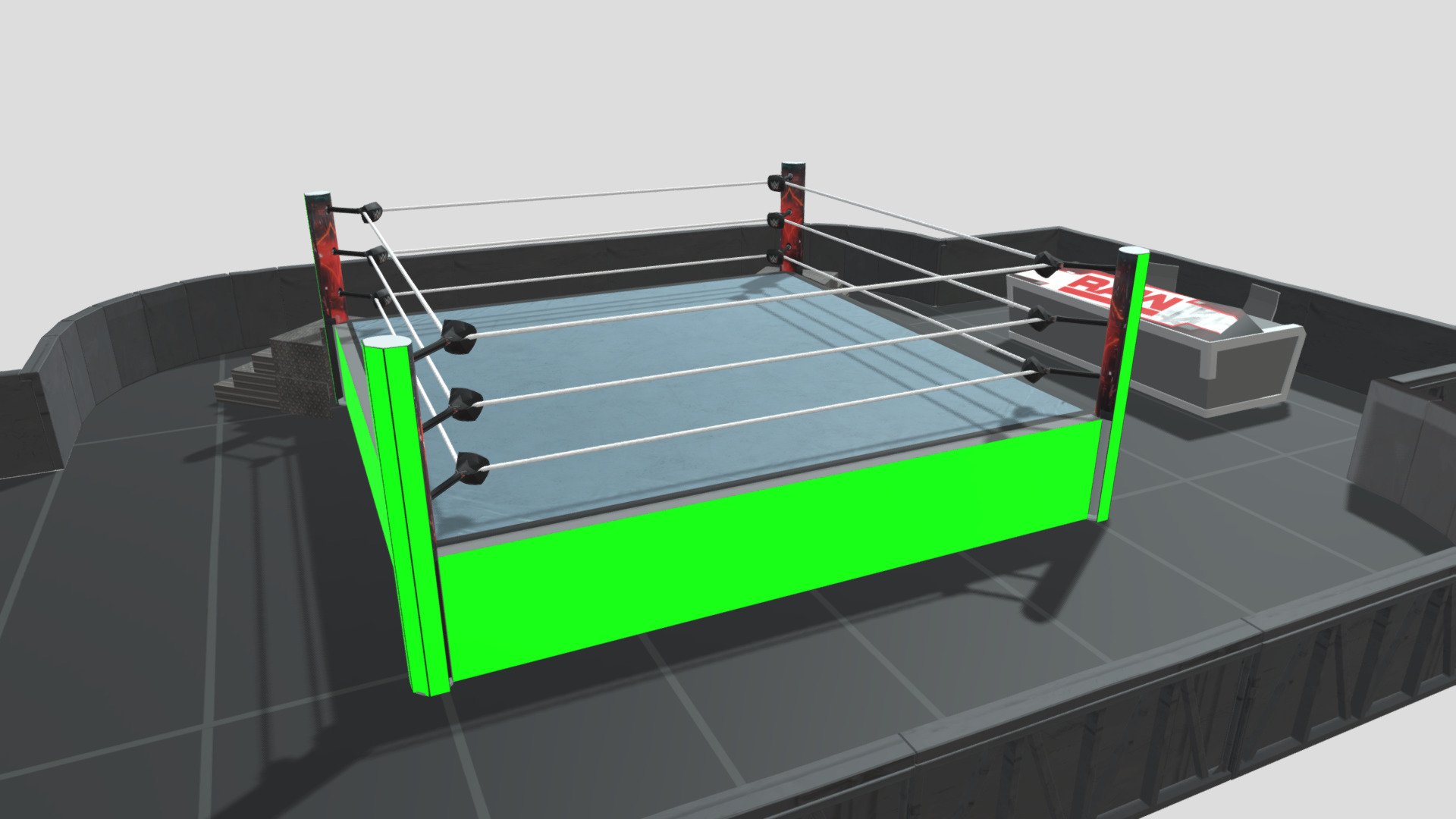 WWE Ring 2021 Buy Royalty Free 3D model by GaryMc10 [cc444e5
