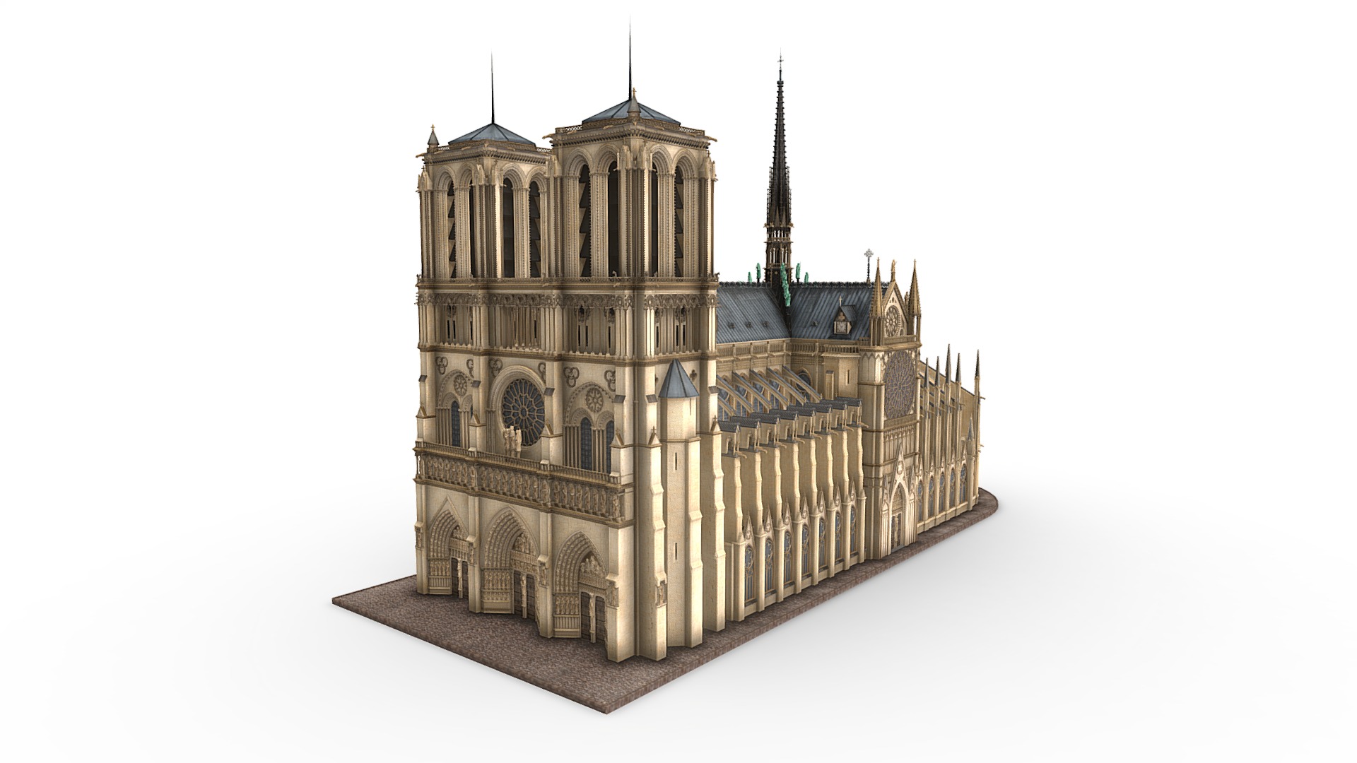 Notre Dame De Paris Cathedral Buy Royalty Free 3D model by SQUIR3D [d2bfad4] Sketchfab Store
