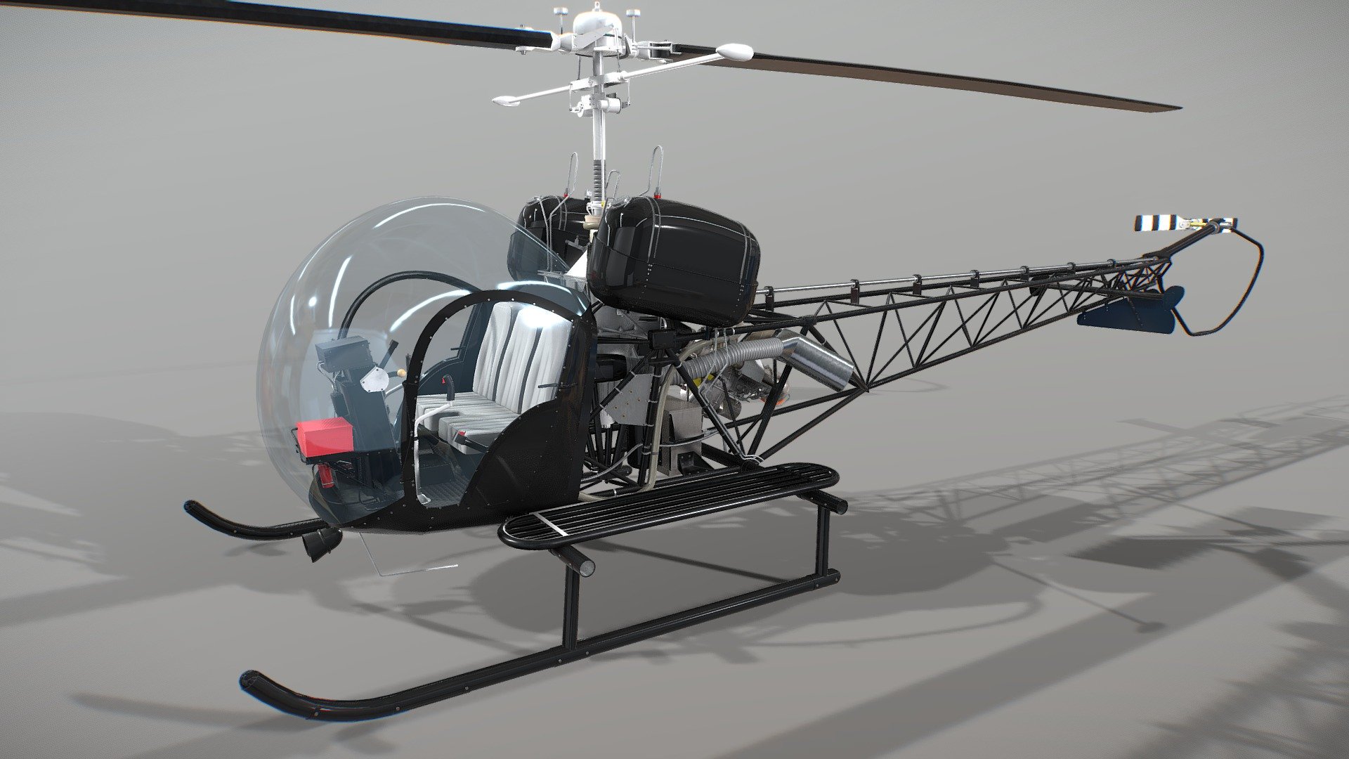 Helicopter Bell 47 3D model by Sagvo [d2cf3b7] Sketchfab