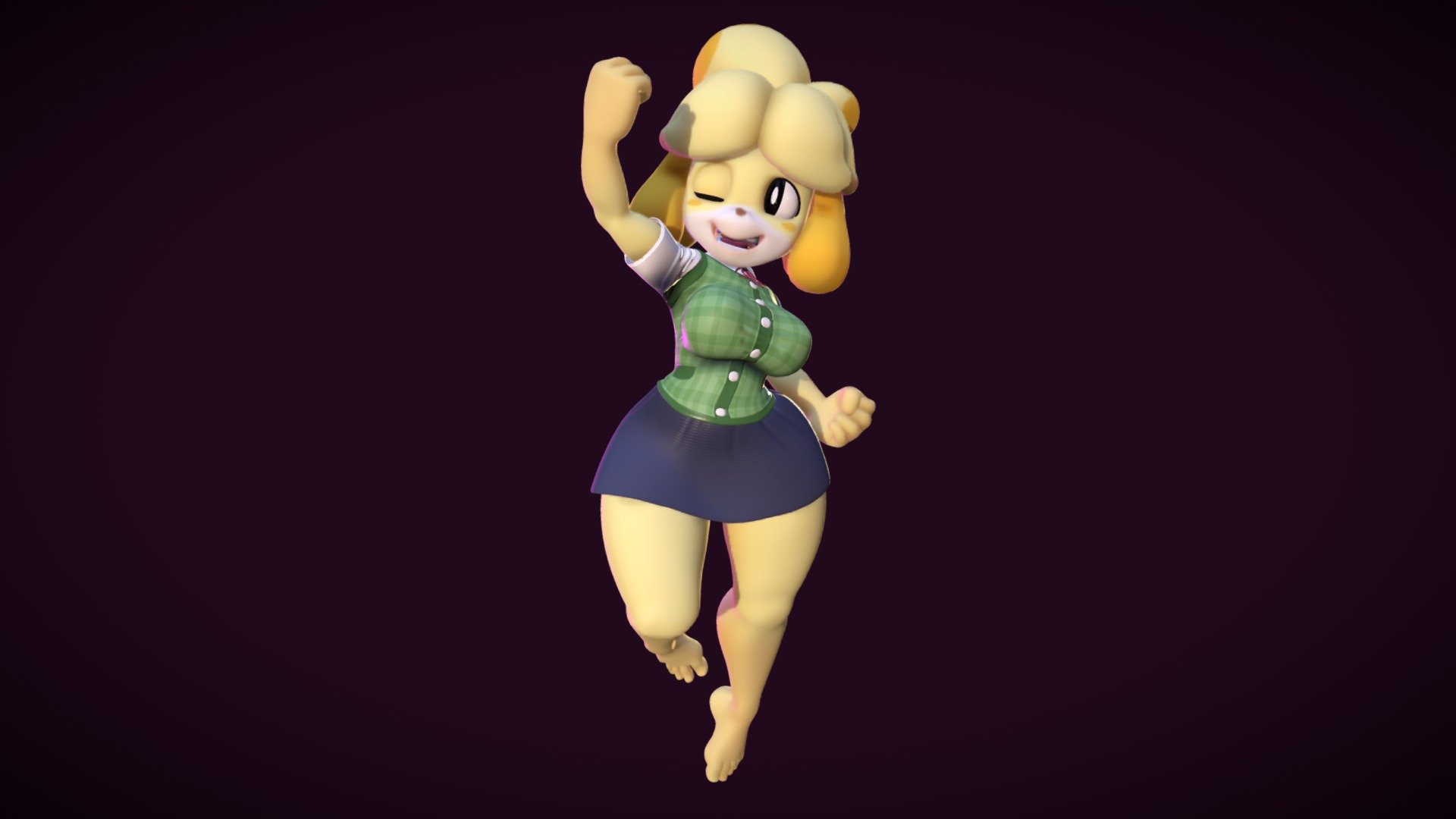 Isabelle From Animal Crossing Argento's Style 3D model by Magnaomega