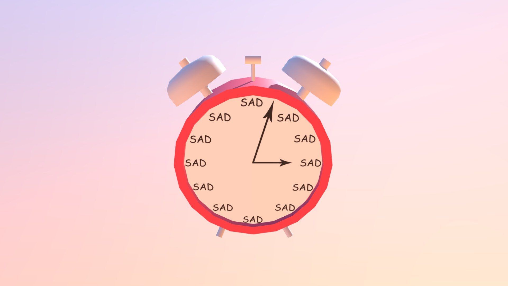 Sad Clock 3D model by sad_awoo [d9ae045] Sketchfab