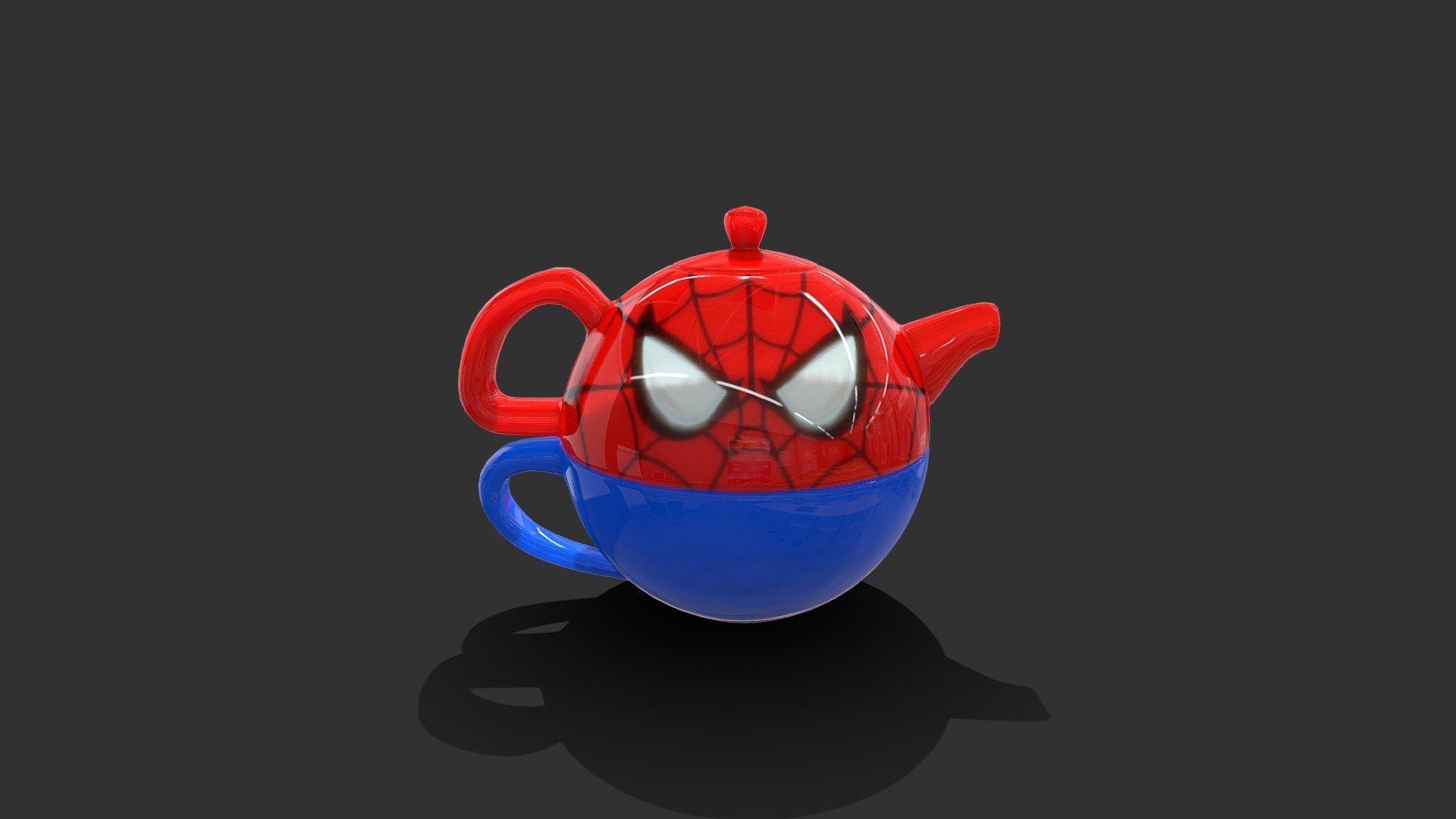 Spiderman Tea Set Download Free 3D model by Chaitanya Krishnan