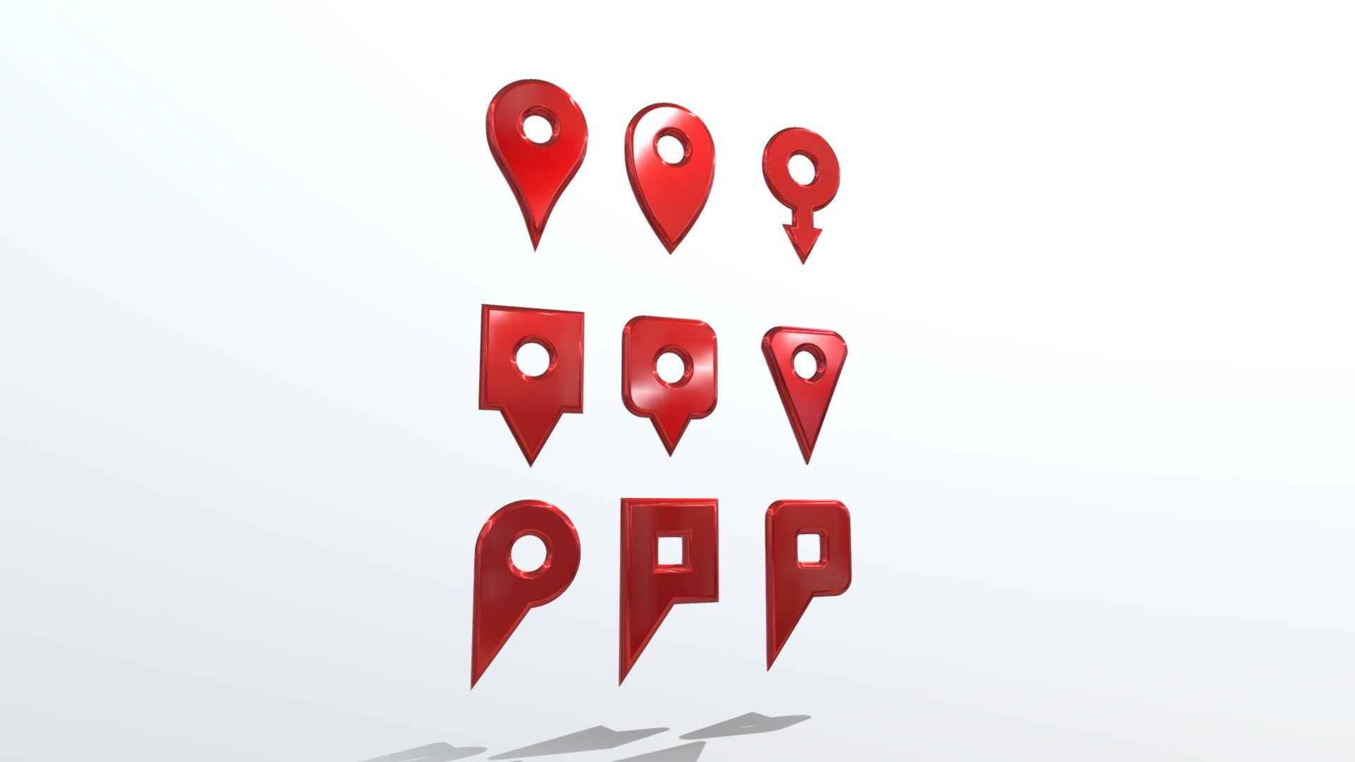 Set of Map Pin Download Free 3D model by aniljaco [dc052c2] Sketchfab