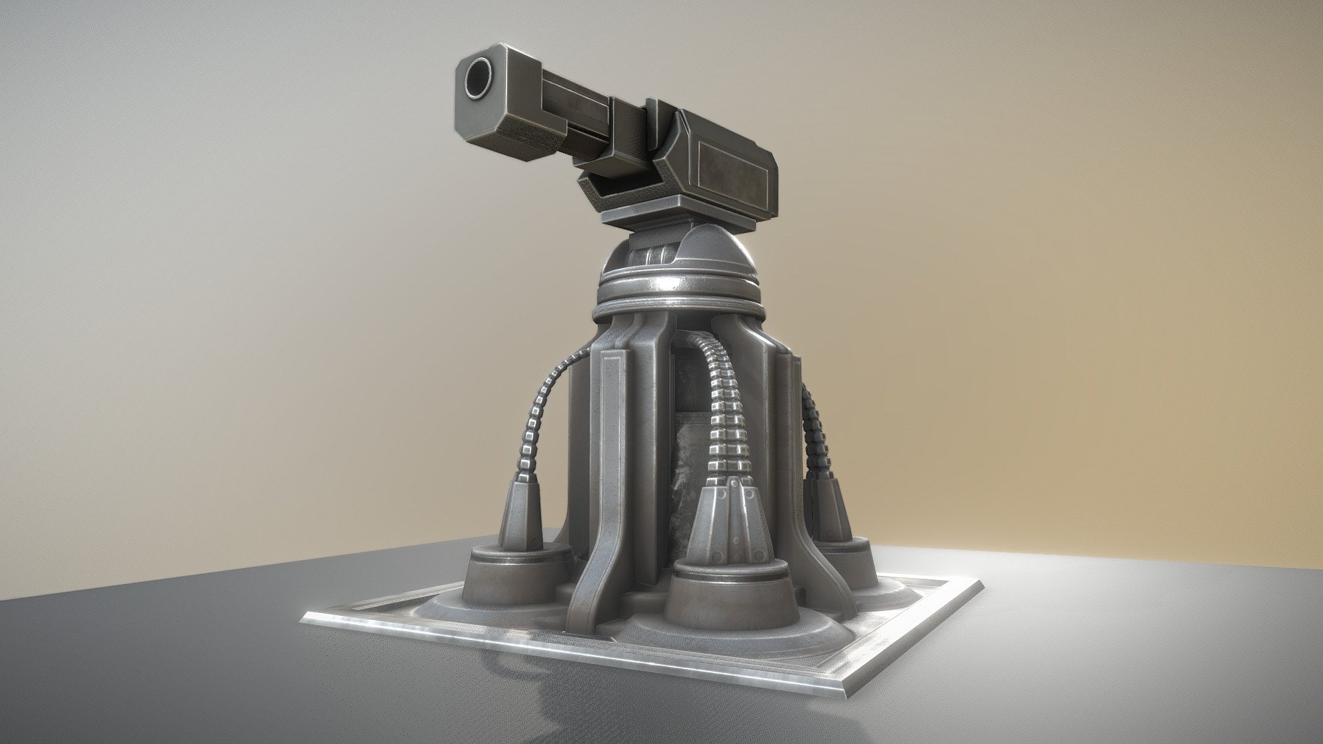 Futuristic Heavy Gun Tower 3D model by 3DHaupt (dennish2010
