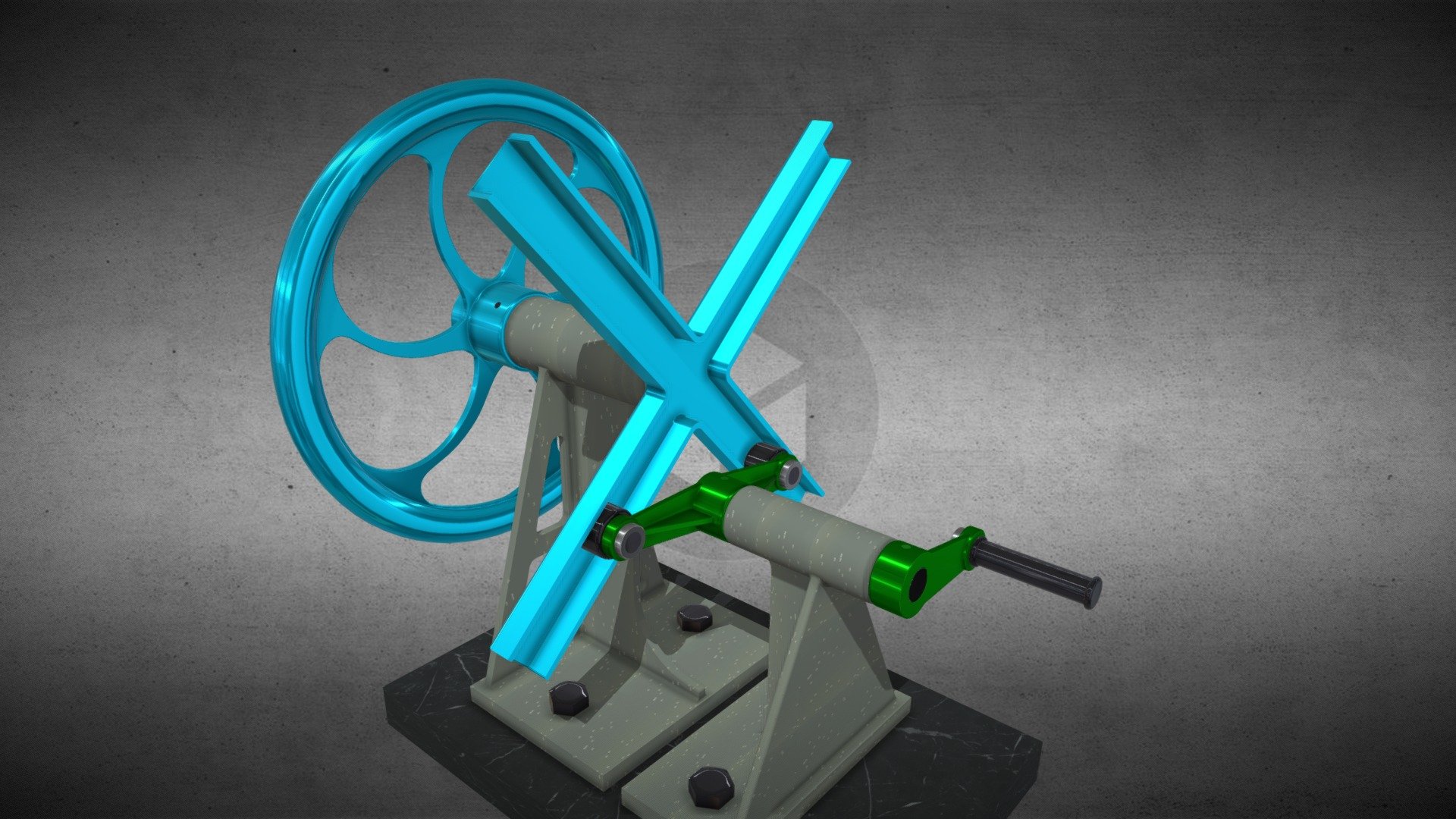 Double Slider Crank Mechanism Download Free 3D model by trinityscsp