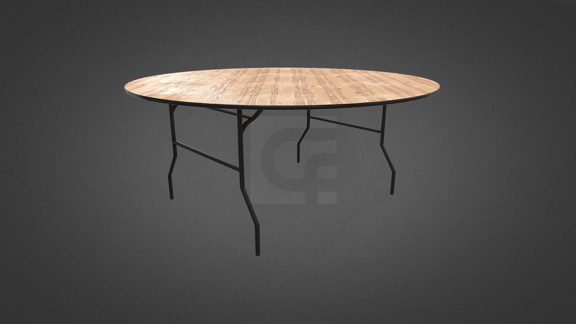 Round Wooden Trestle Table Hire 3D model by conceptfurniture [e17f92f