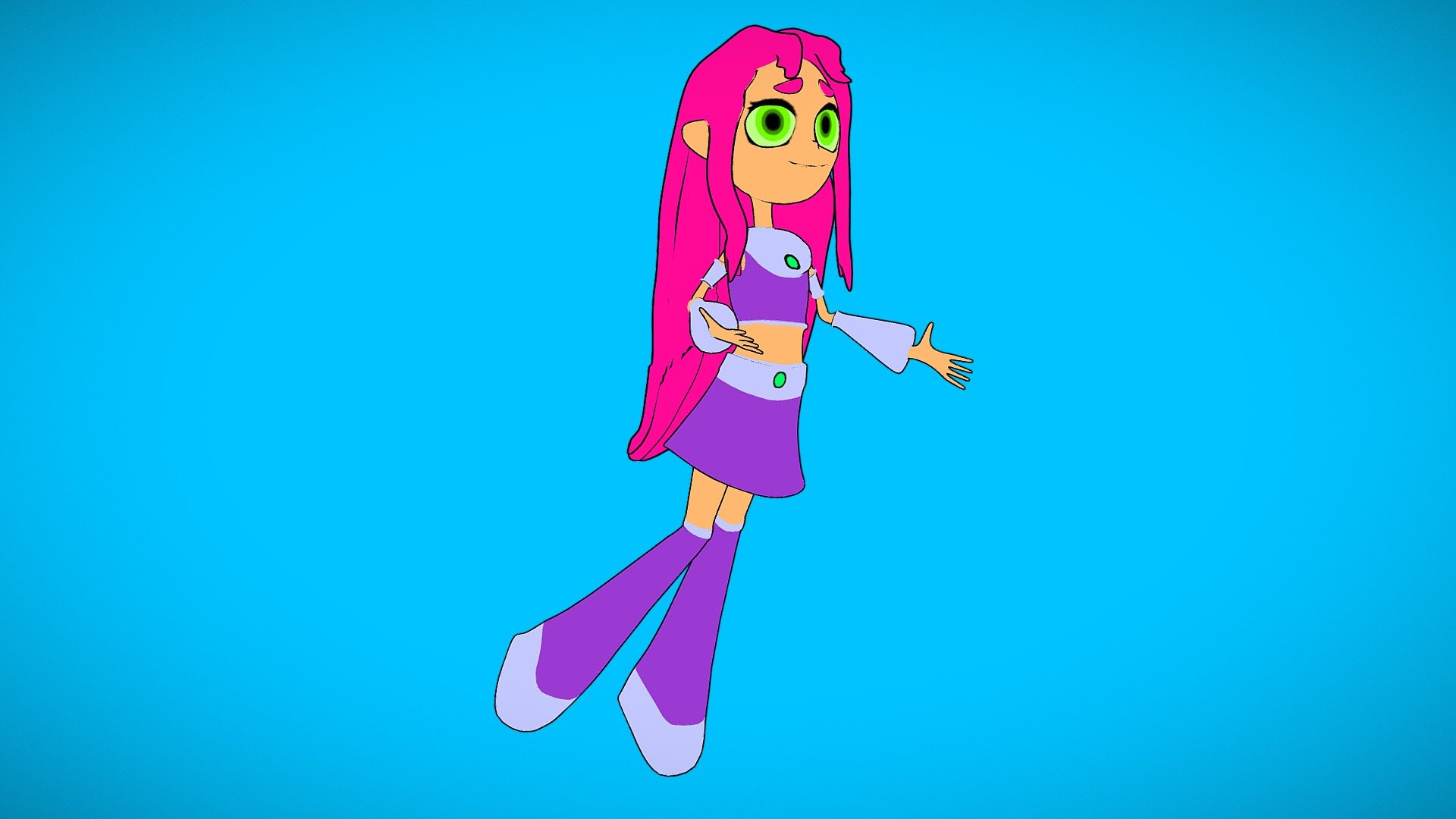 Starfire Teen Titans GO Download Free 3D model by Dr_Stef [e2cd16a