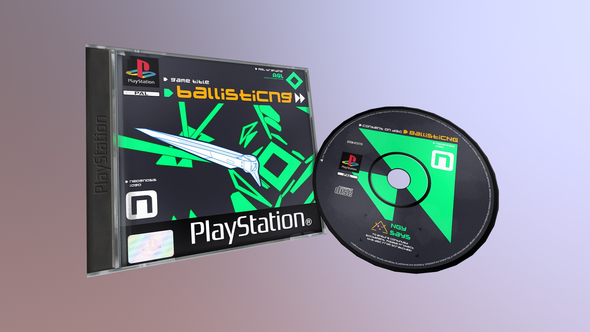 BallisticNG PS1 Disc and Case 3D model by KyraTech [efc5a59] Sketchfab