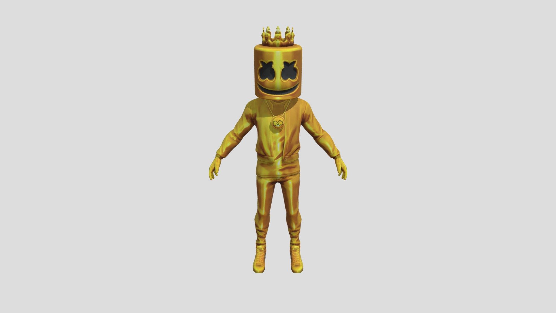 Gold Marshmello from fornite, custom skin Download Free 3D model by