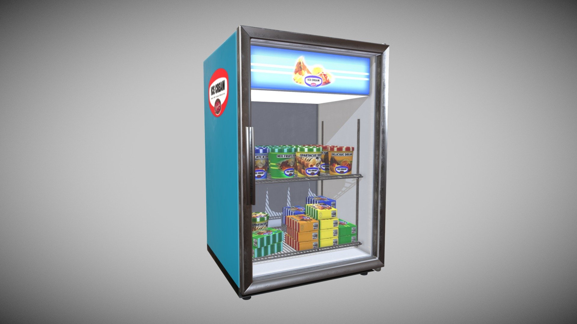 Ice Cream Fridge Buy Royalty Free 3D model by Francesco Coldesina