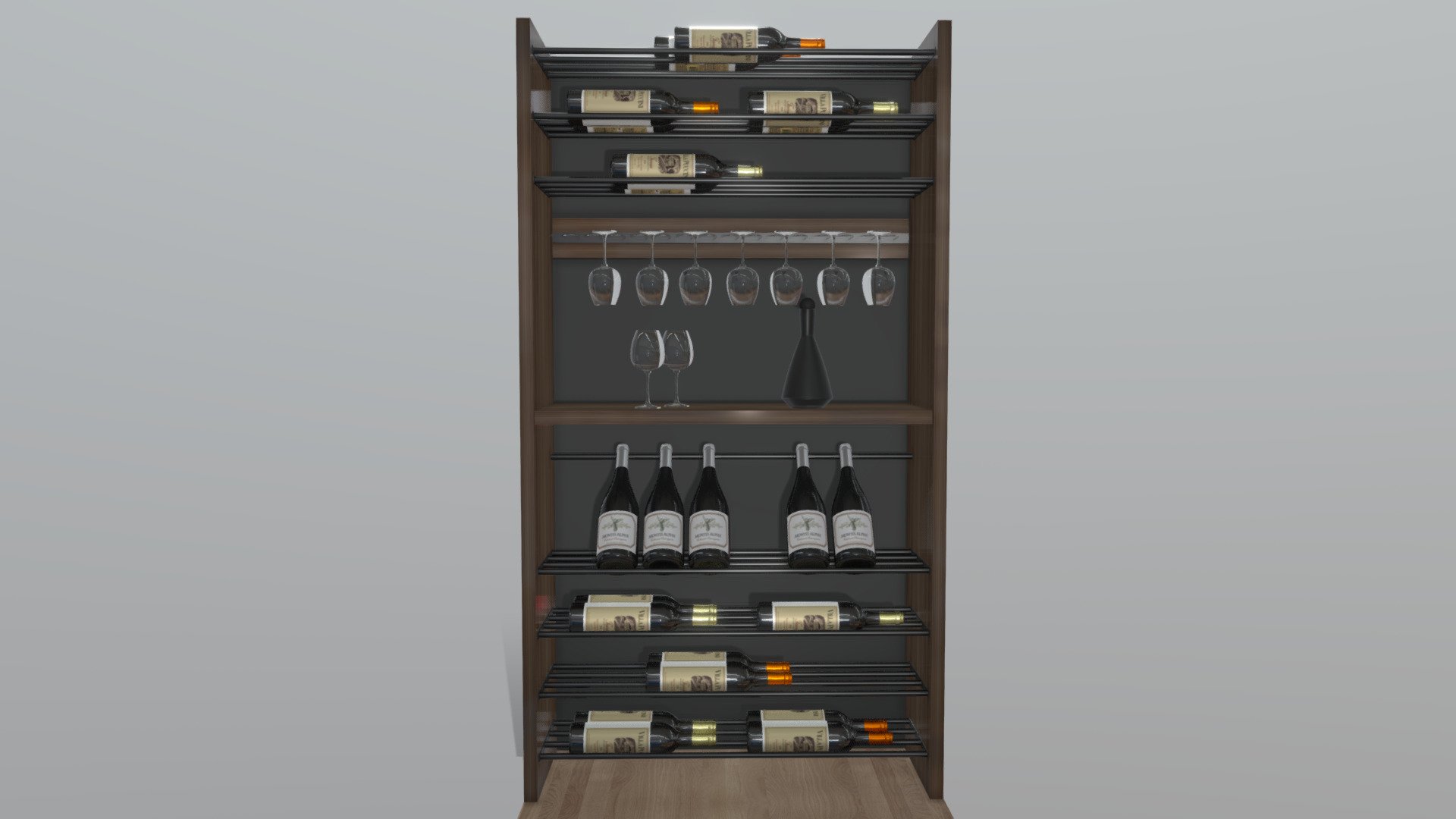 Wine mini bar Buy Royalty Free 3D model by luismi93 [f2f43db