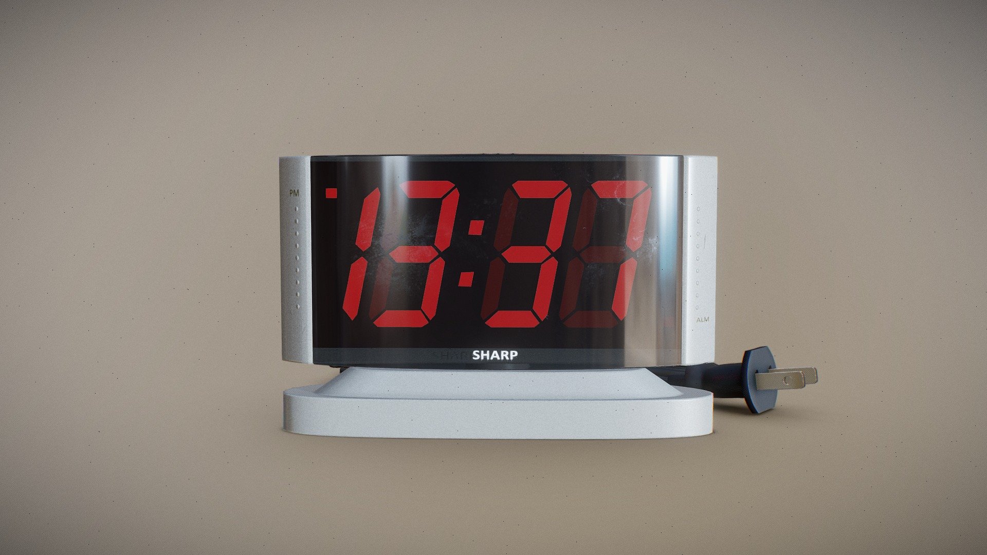 Sharp Digital Alarm Clock Download Free 3D model by amhyde [f715ad6
