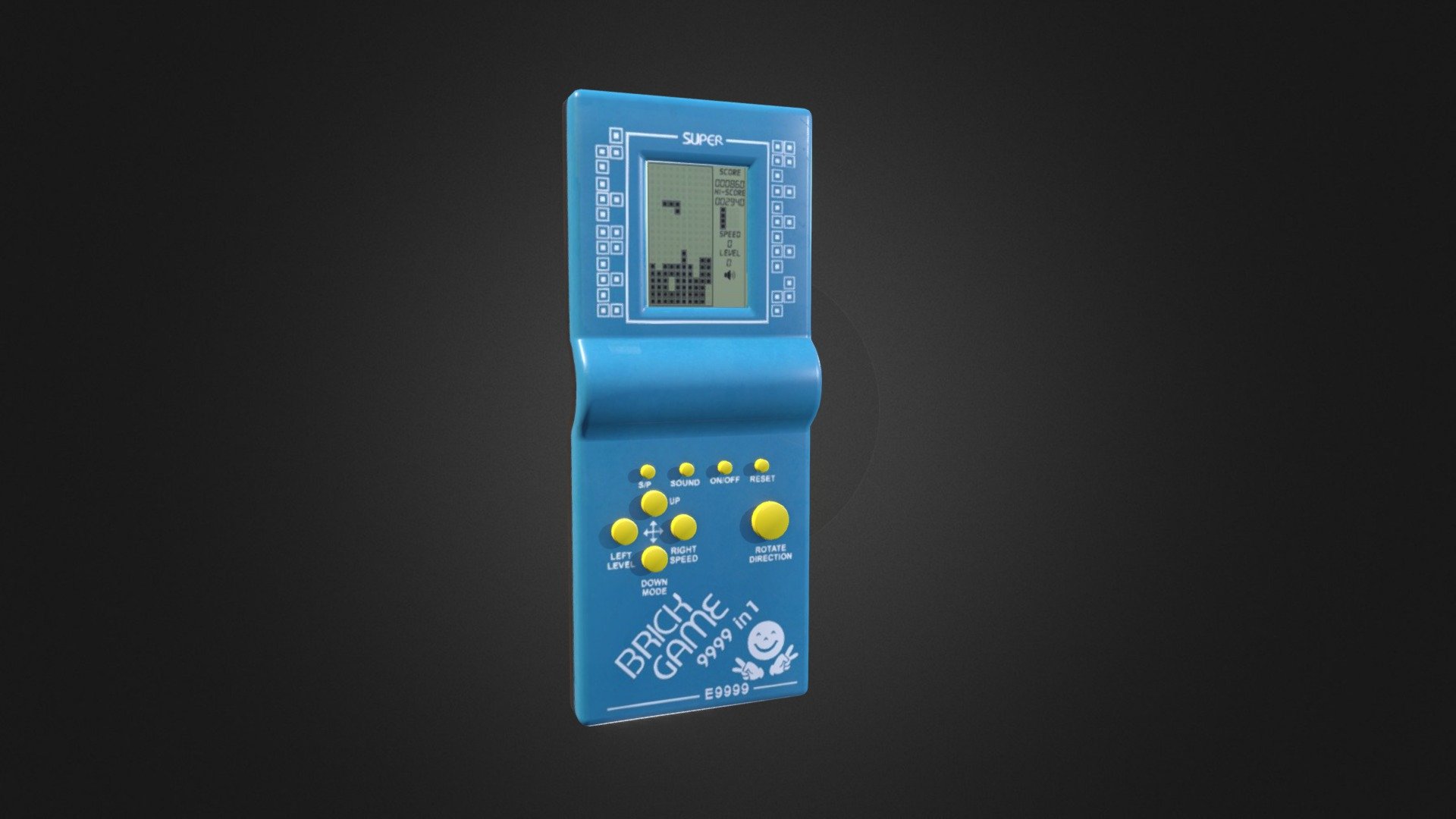 Brick Game console 9999 in 1 3D model by Billykid [f8881e1] Sketchfab