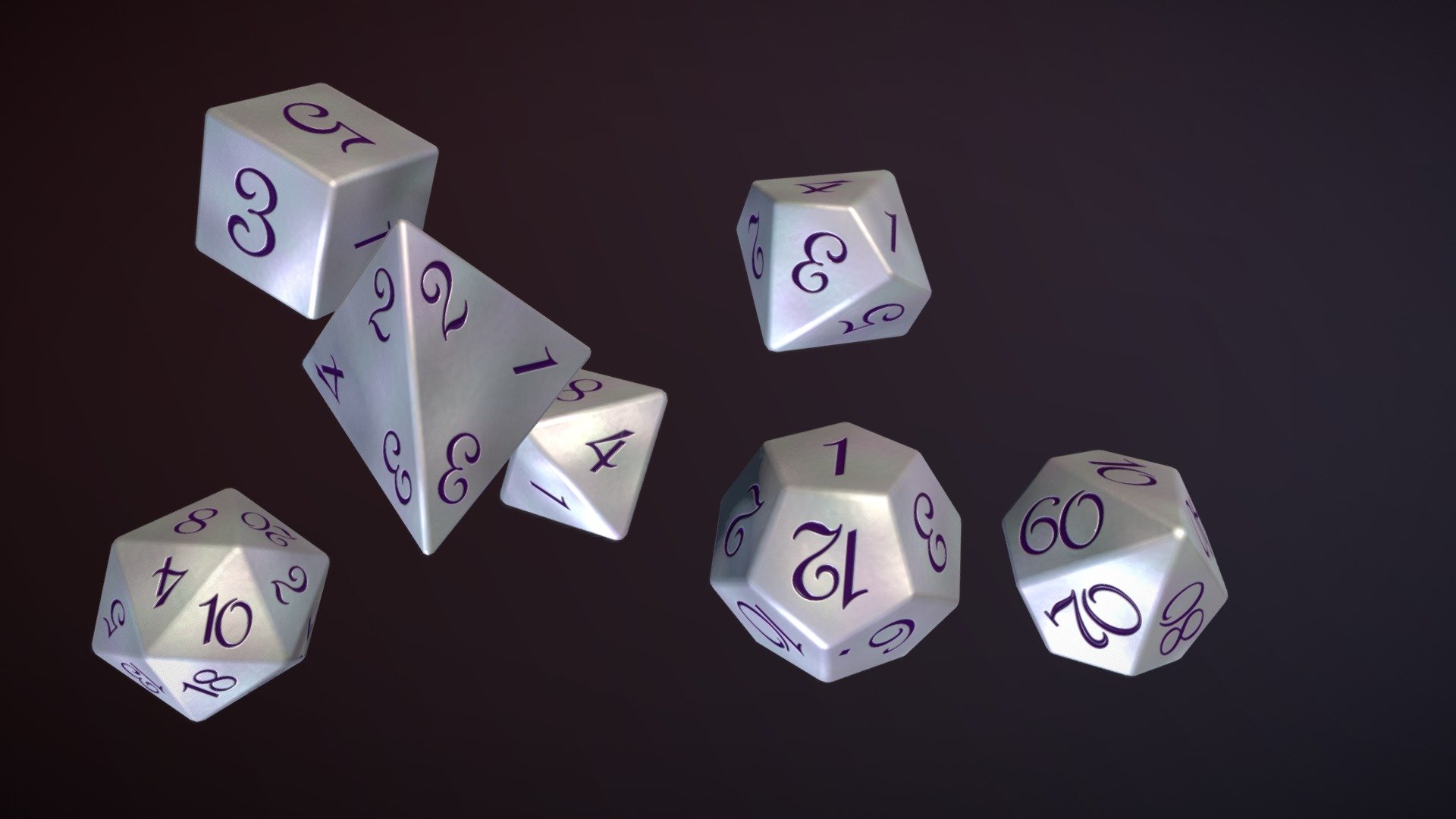 Pearly Roleplaying Dice 3D model by austeja [fc9d024] Sketchfab