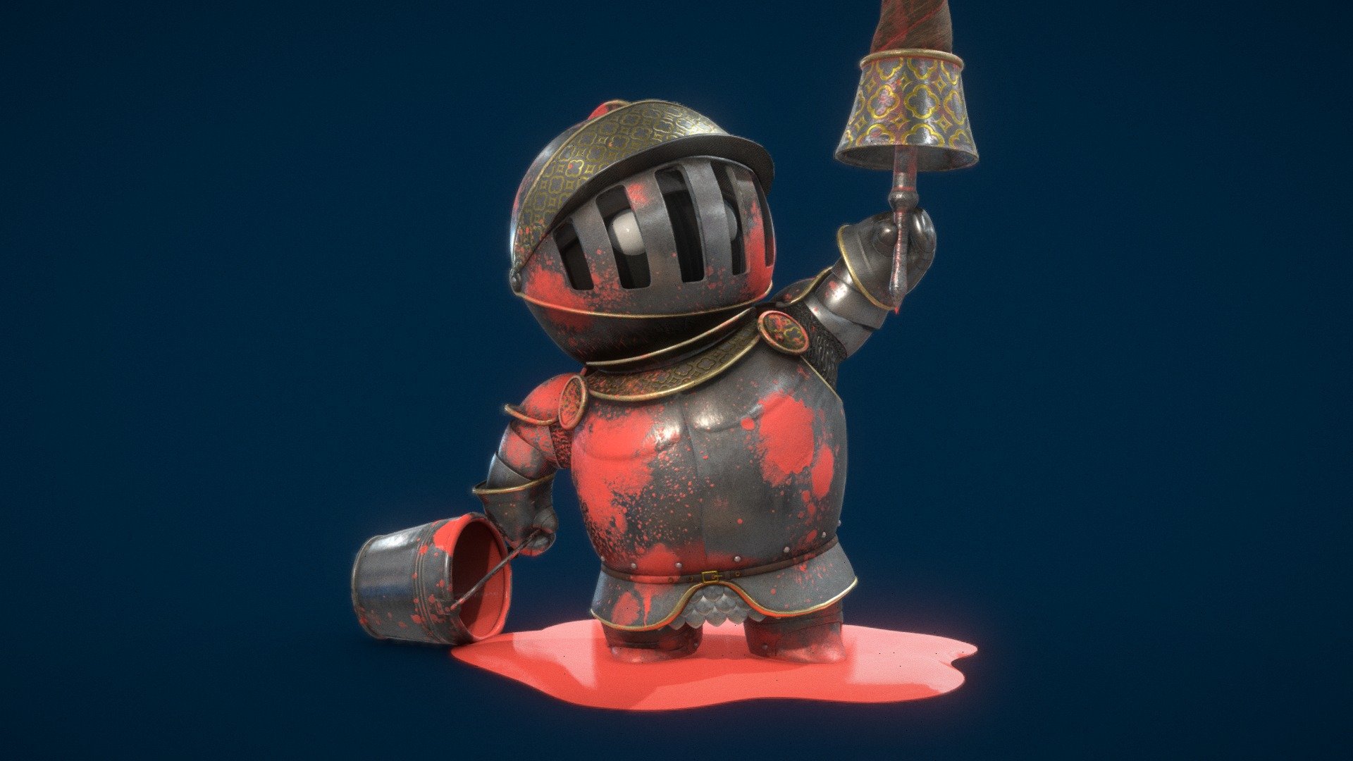 Painter Knight 3D model by Pineapple_Plague [fcdf417] Sketchfab