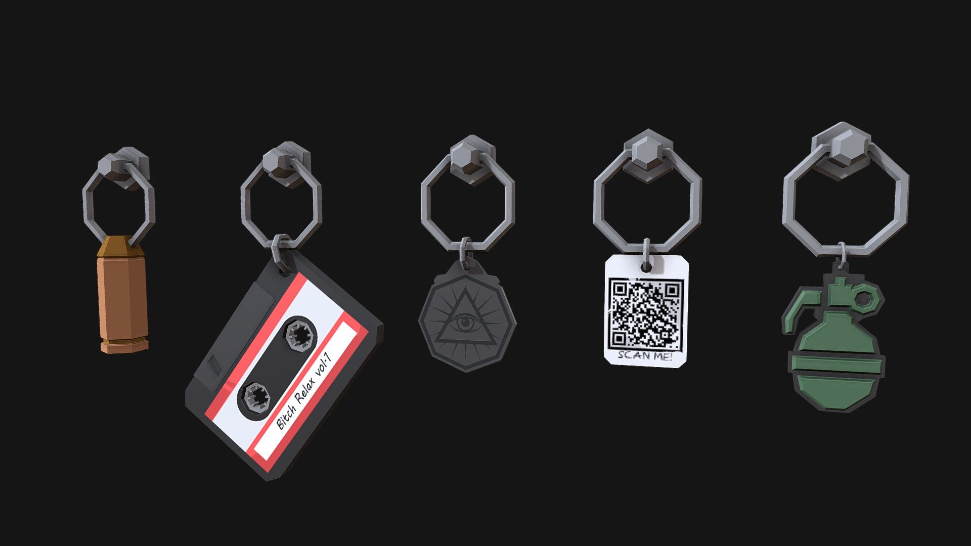 Weapon Charms (Low Poly) 3D model by Likonisa (eDU6tjT5IDwTntq