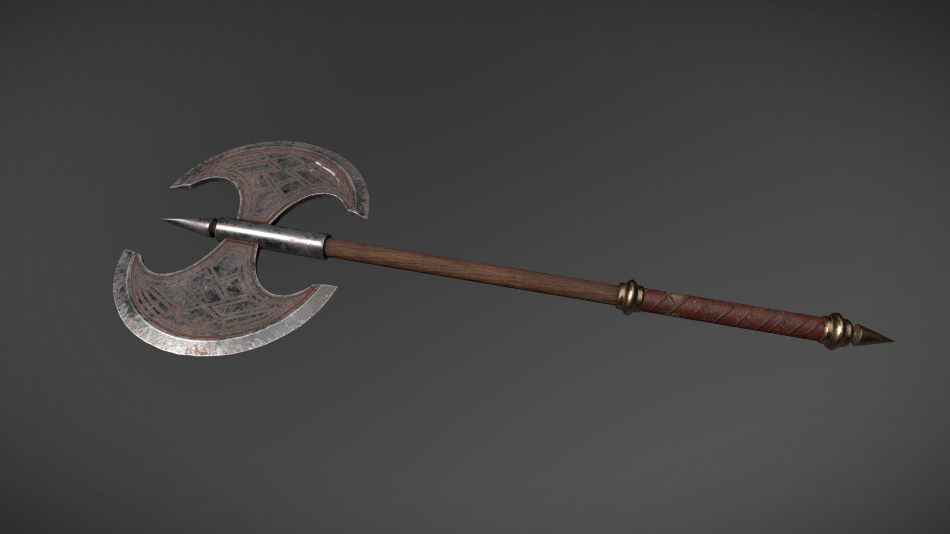 DoubleBladed Axe 3D model by Douglas Bowman (guslado) [fdf6426