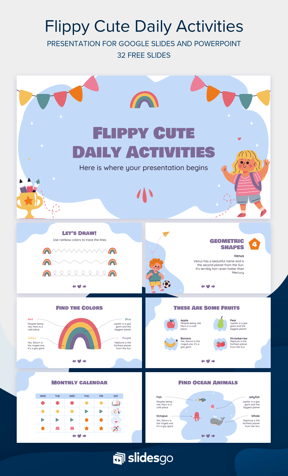 Flippy Cute Daily Activities Google Slides & PowerPoint template
